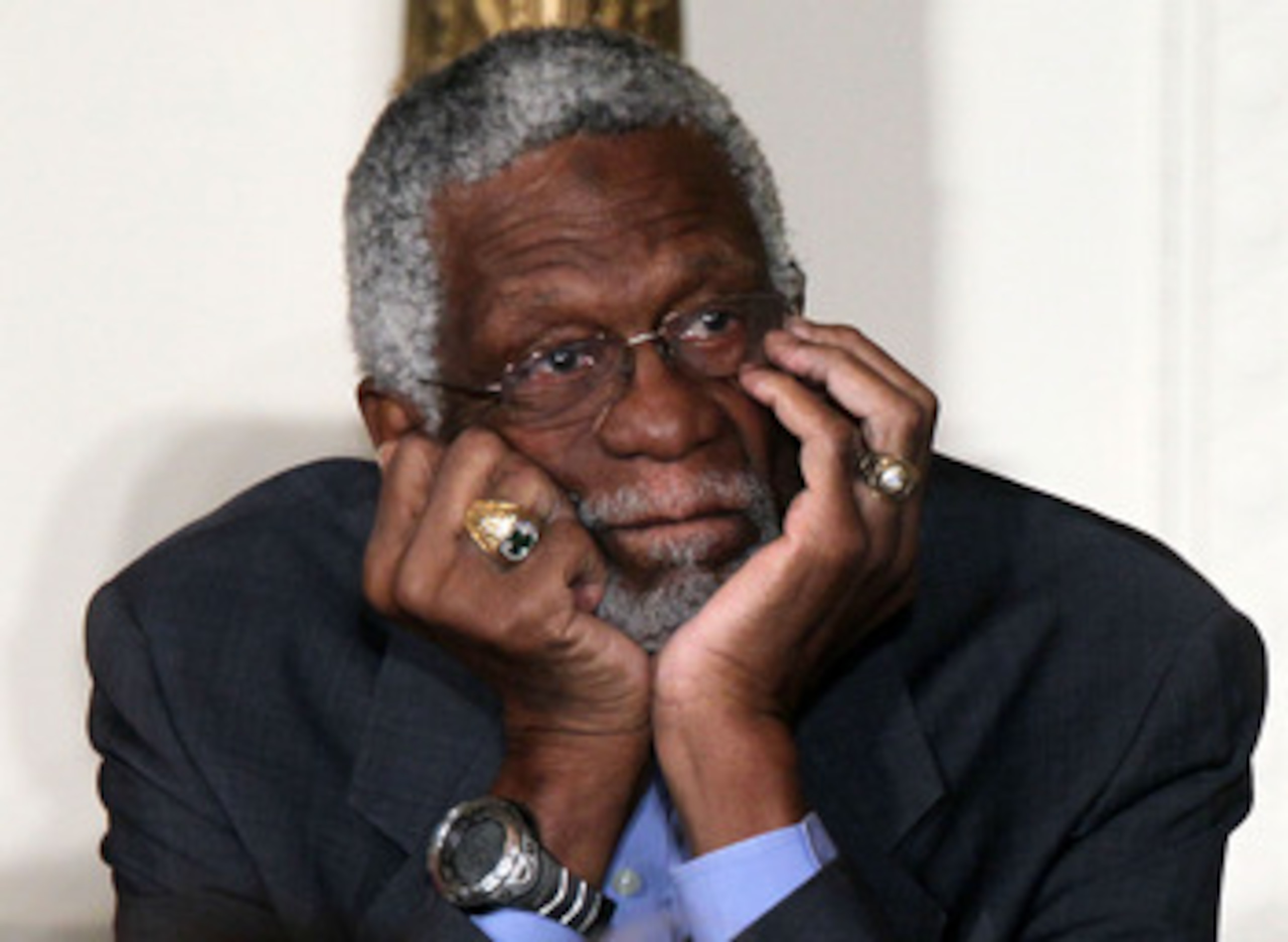 WASHINGTON, DC - FEBRUARY 15: Former Boston Celtics captain Bill Russell listens during the 2010 Medal of Freedom presentation ceremony at the East Room of the White House February 15, 2011 in Washington, DC. Obama presented the medal, the highest honor WASHINGTON, DC - FEBRUARY 15: Former Boston Celtics captain Bill Russell listens during the 2010 Medal of Freedom presentation ceremony at the East Room of the White House February 15, 2011 in Washington, DC. Obama presented the medal, the highest honor