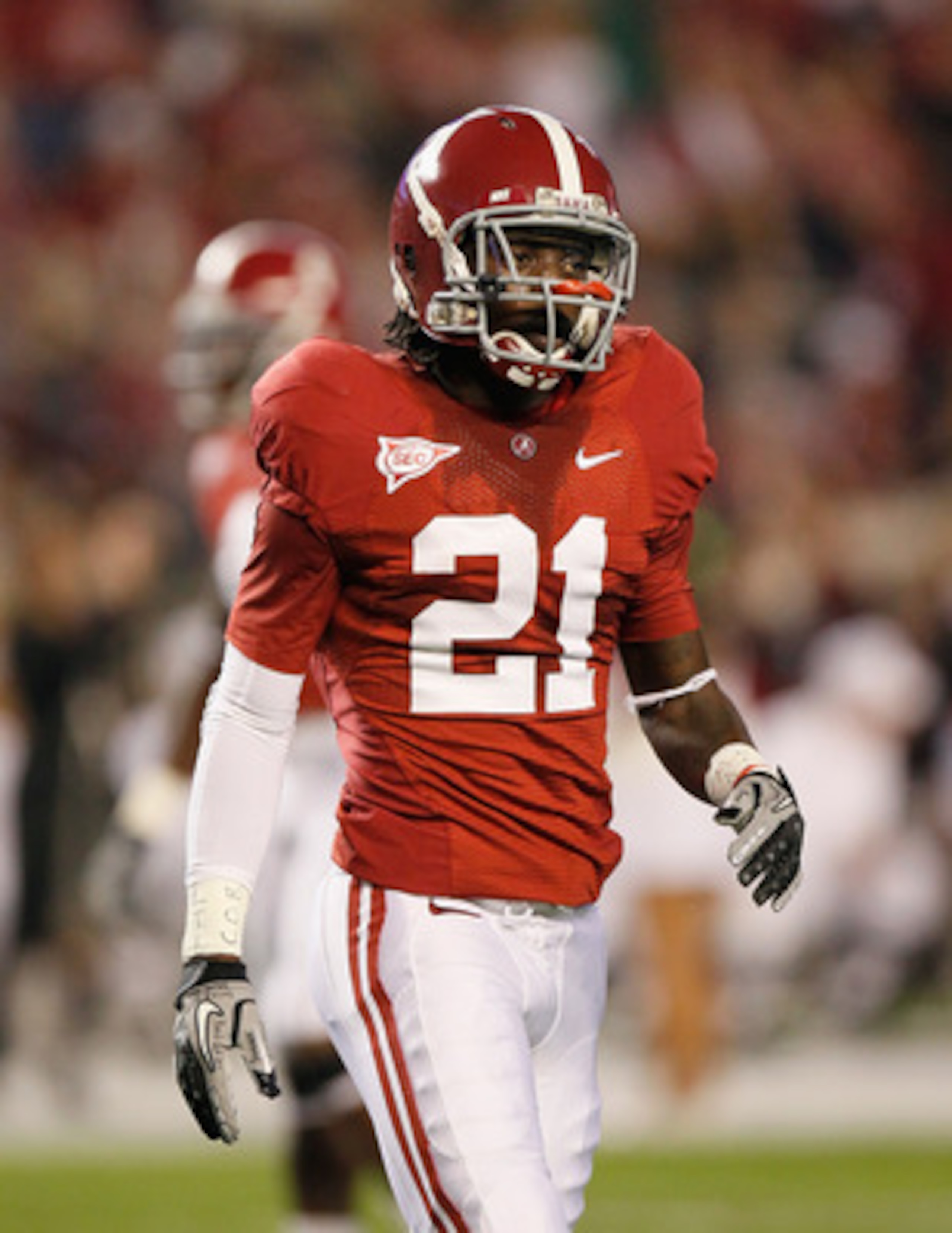 TUSCALOOSA, AL - OCTOBER 16:  Dre Kirkpatrick #21 of the Alabama Crimson Tide against the Ole Miss Rebels at Bryant-Denny Stadium on October 16, 2010 in Tuscaloosa, Alabama.  (Photo by Kevin C. Cox/Getty Images)