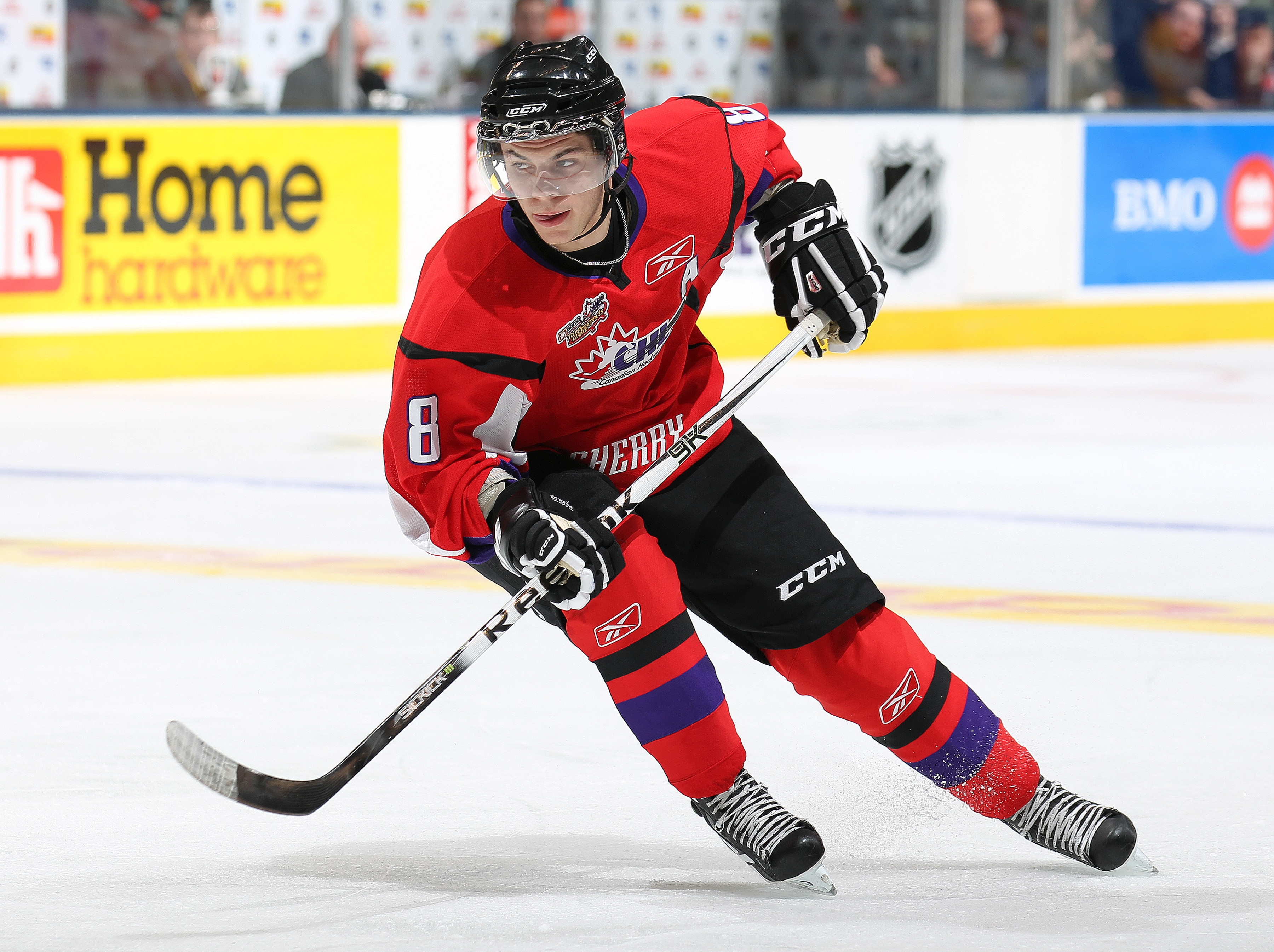 TORONTO, CAN - JANUARY 19:  Ty Rattie #8 of Team Cherry skates against Team Orr in the 2011 Home Hardware Top Prospects game on January 19, 2011 at the Air Canada Centre in Toronto, Canada. Team Orr defeated Team Cherry 7-1. (Photo by Claus Andersen/Getty
