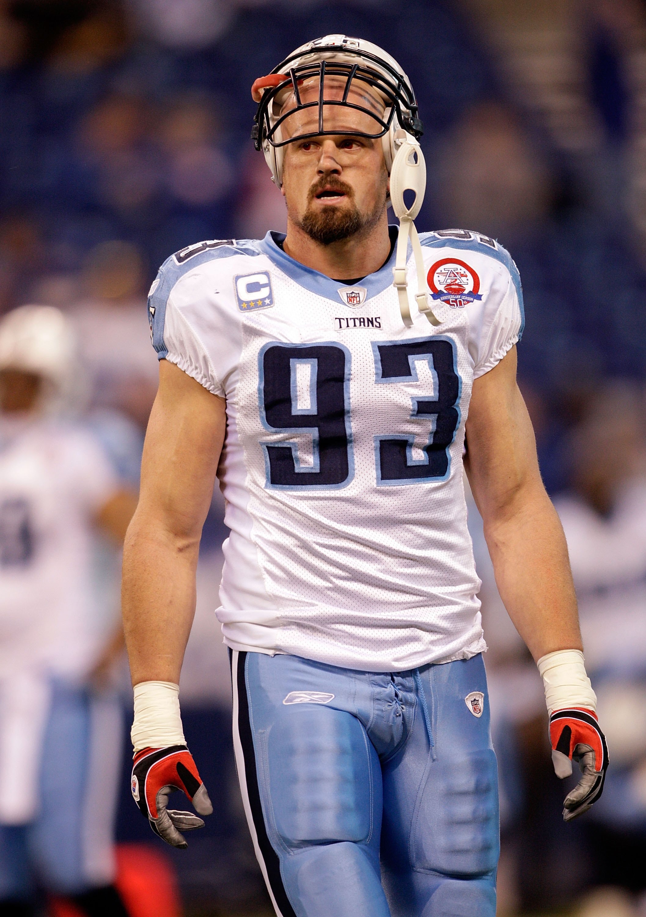 INDIANAPOLIS - DECEMBER 06:  Kyle Vanden Bosch #93 of  the Tennessee Titans looks on during the NFL game against the Indianapolis Colts at Lucas Oil Stadium on December 6, 2009 in Indianapolis, Indiana.  (Photo by Andy Lyons/Getty Images)