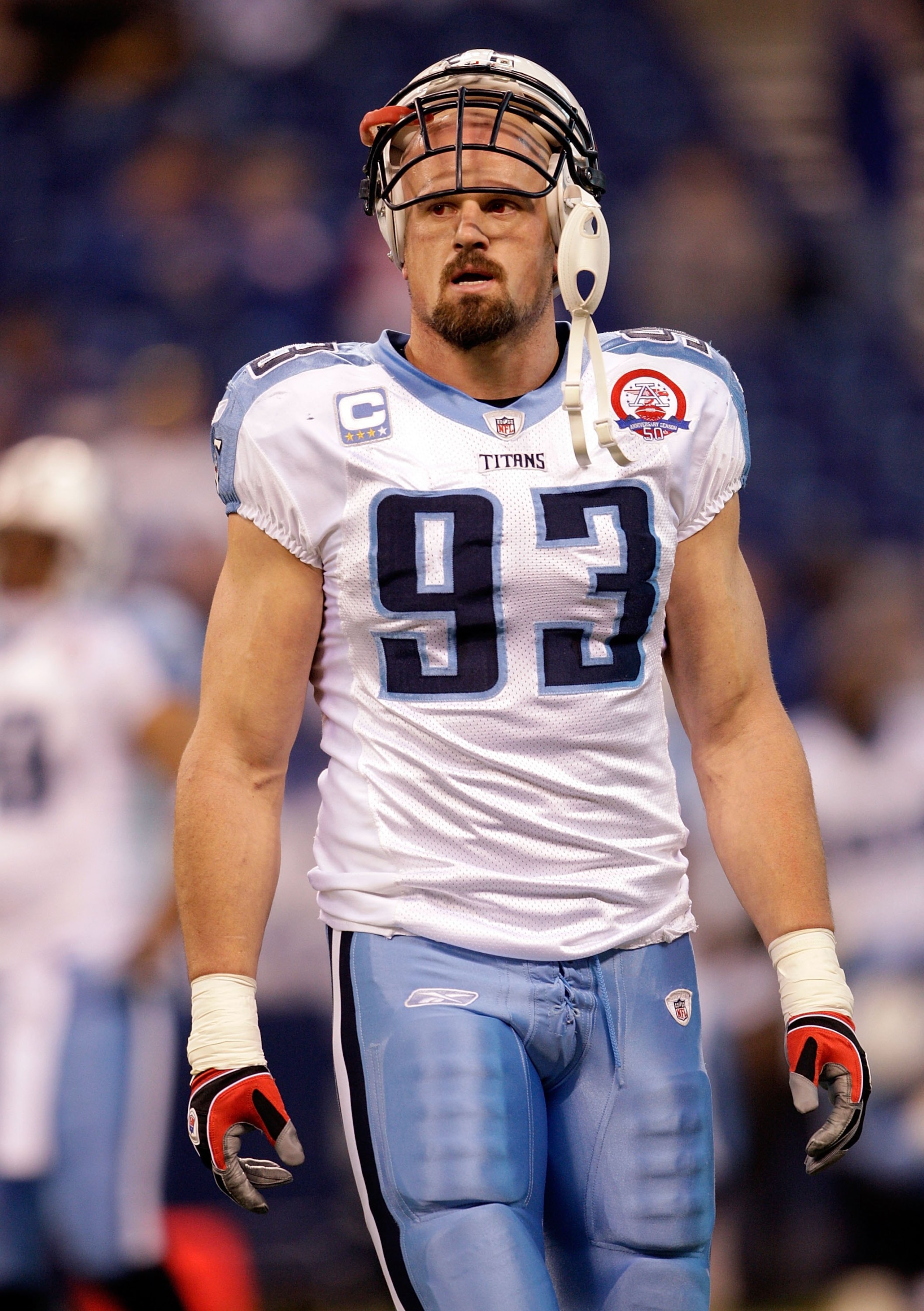 INDIANAPOLIS - DECEMBER 06:  Kyle Vanden Bosch #93 of  the Tennessee Titans looks on during the NFL game against the Indianapolis Colts at Lucas Oil Stadium on December 6, 2009 in Indianapolis, Indiana.  (Photo by Andy Lyons/Getty Images)