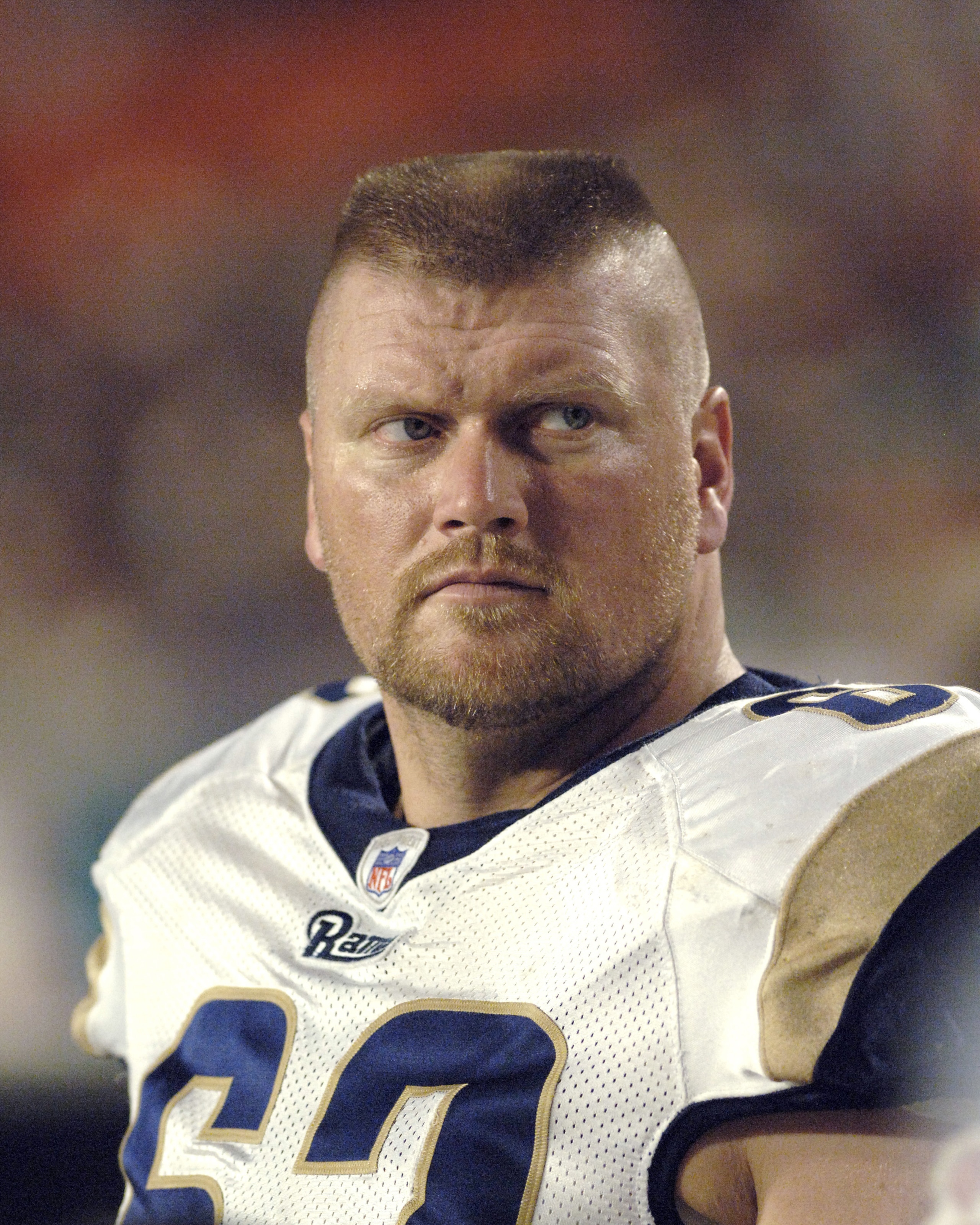 St. Louis Rams  guard Adam Timmerman  against the Miami Dolphins August 31, 2006 in Miami.  The Dolphins won the week four pre-season game 29 - 9.  (Photo by Al Messerschmidt/Getty Images)