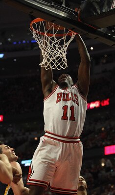 CHICAGO, IL - APRIL 18: Ronnie Brewer #11 of the Chicago Bulls dunks the ball against the Indiana Pacers in Game Two of the Eastern Conference Quarterfinals in the 2011 NBA Playoffs at the United Center on April 18, 2011 in Chicago, Illinois. The Bulls de