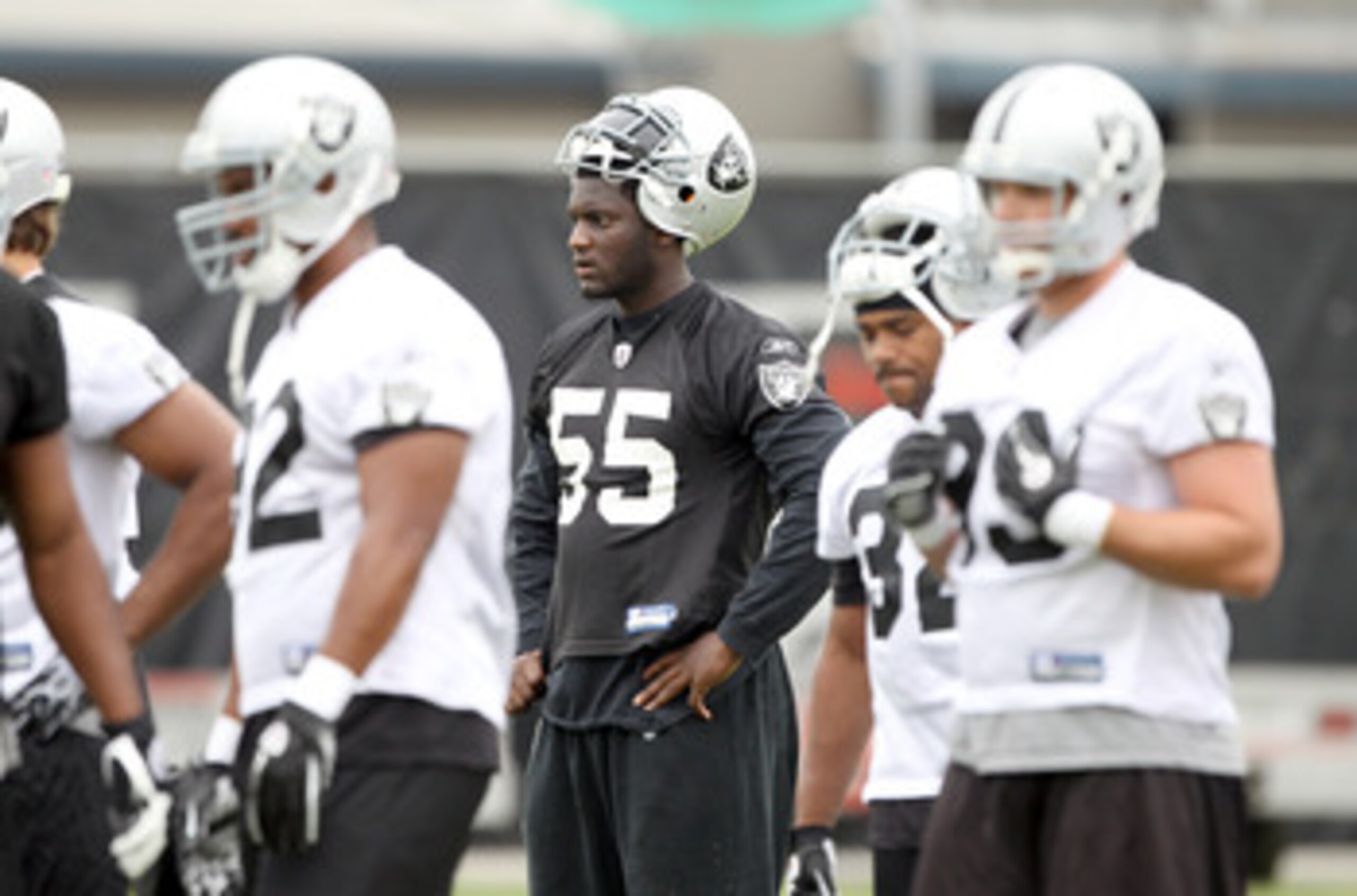 NAPA, CA - AUGUST 01: Rolando McClain #55 of the Oakland Raiders works out during the Raiders training camp at their Napa Valley Training Complex on August 1, 2010 in Napa, California. (Photo by Ezra Shaw/Getty Images) NAPA, CA - AUGUST 01: Rolando McClain #55 of the Oakland Raiders works out during the Raiders training camp at their Napa Valley Training Complex on August 1, 2010 in Napa, California. (Photo by Ezra Shaw/Getty Images)