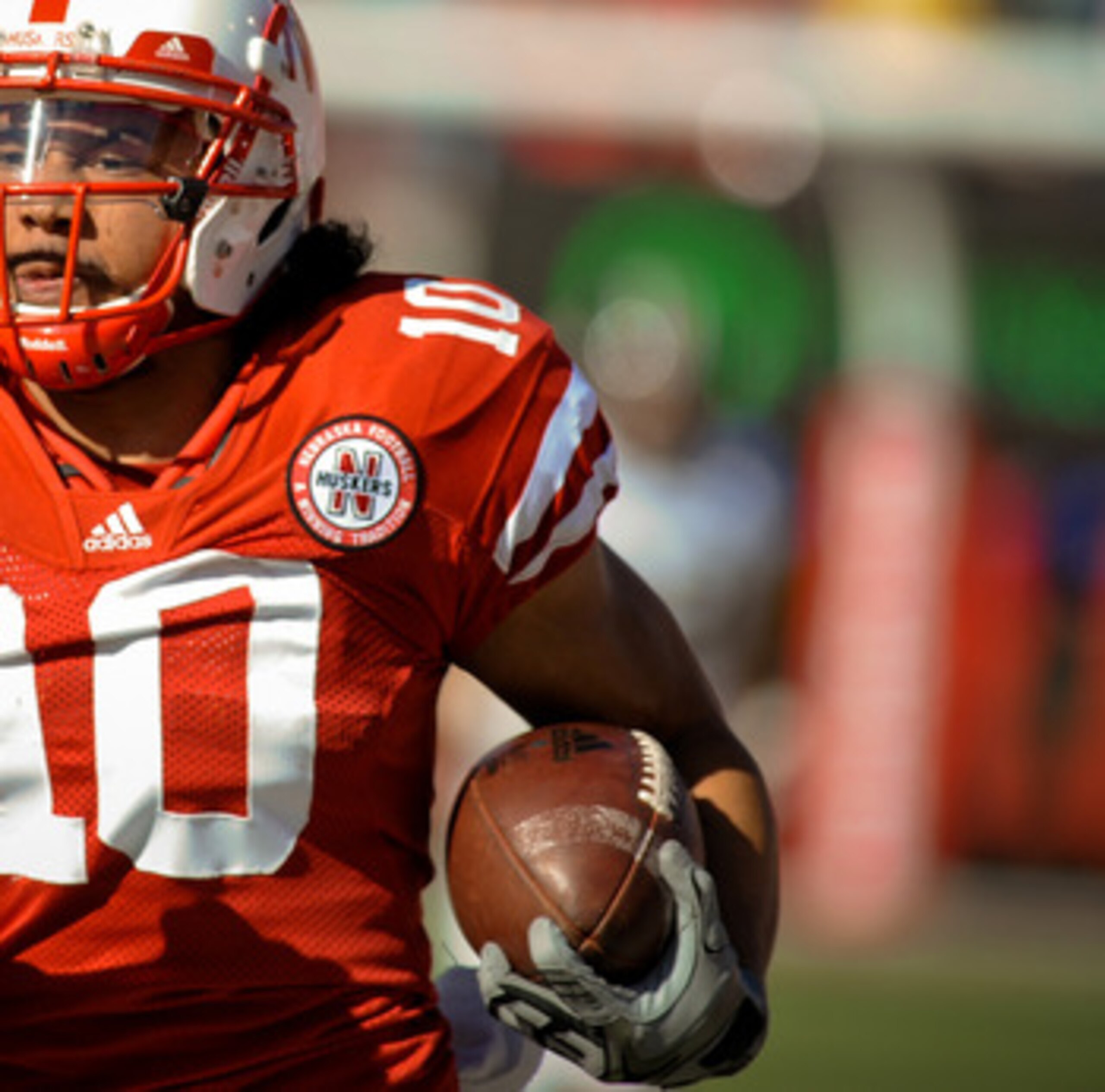 LINCOLN, NE - OCTOBER 30: Running back Roy Helu Jr. #10 of the Nebraska Cornhuskers break a long run against the Missouri Tigers during second half action of their game at Memorial Stadium on October 30, 2010 in Lincoln, Nebraska. Nebraska Defeated Missou