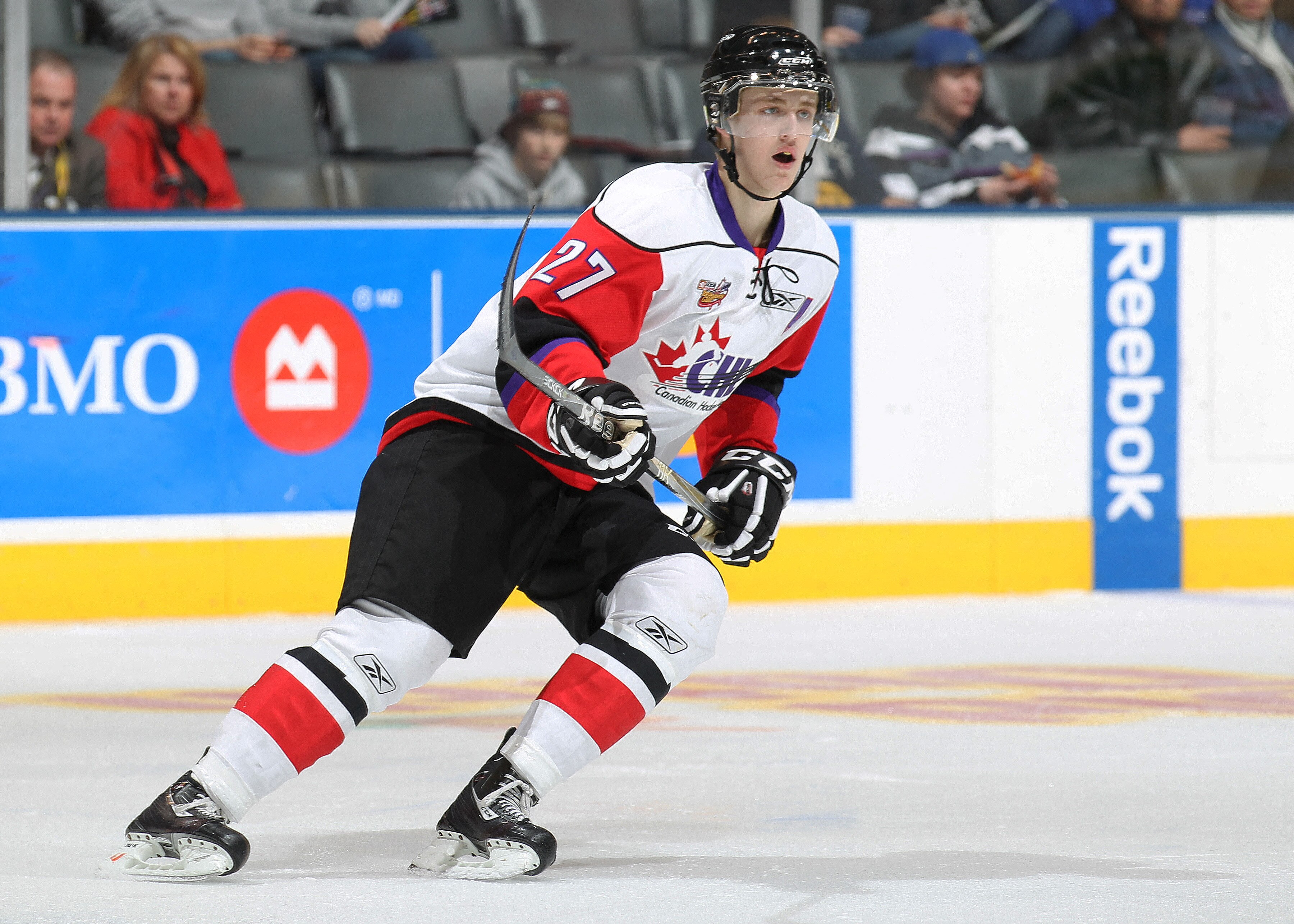 TORONTO, CAN - JANUARY 19:  Dougie Hamilton #27 of Team Orr skates against Team Cherry in the 2011 Home Hardware Top Prospects game on January 19, 2011 at the Air Canada Centre in Toronto, Canada. Team Orr defeated Team Cherry 7-1. (Photo by Claus Anderse