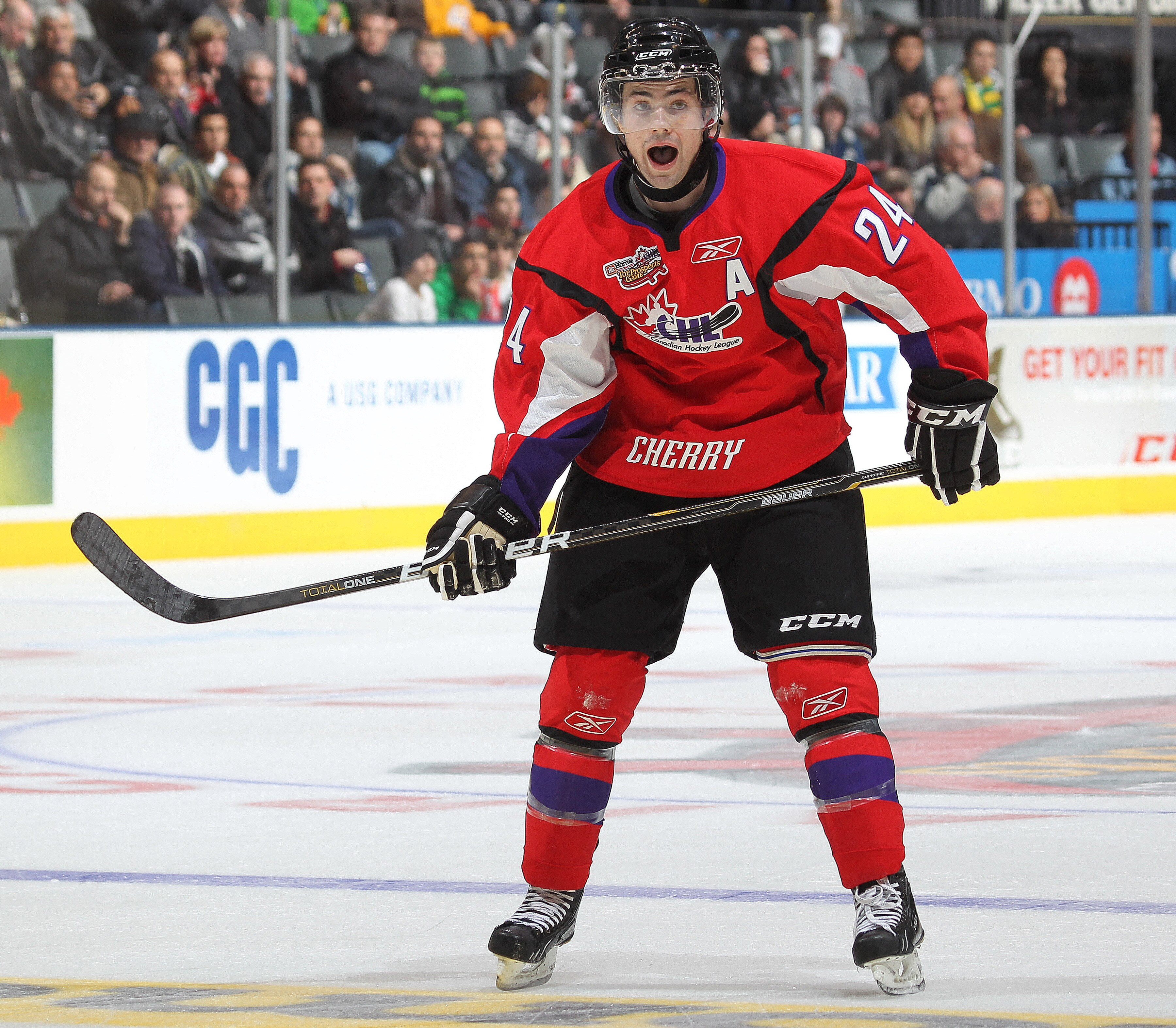 TORONTO, CAN - JANUARY 19:  Ryan Murphy #24 of Team Cherry skates against Team Orr in the 2011 Home Hardware Top Prospects game on January 19, 2011 at the Air Canada Centre in Toronto, Canada. Team Orr defeated Team Cherry 7-1. (Photo by Claus Andersen/Ge