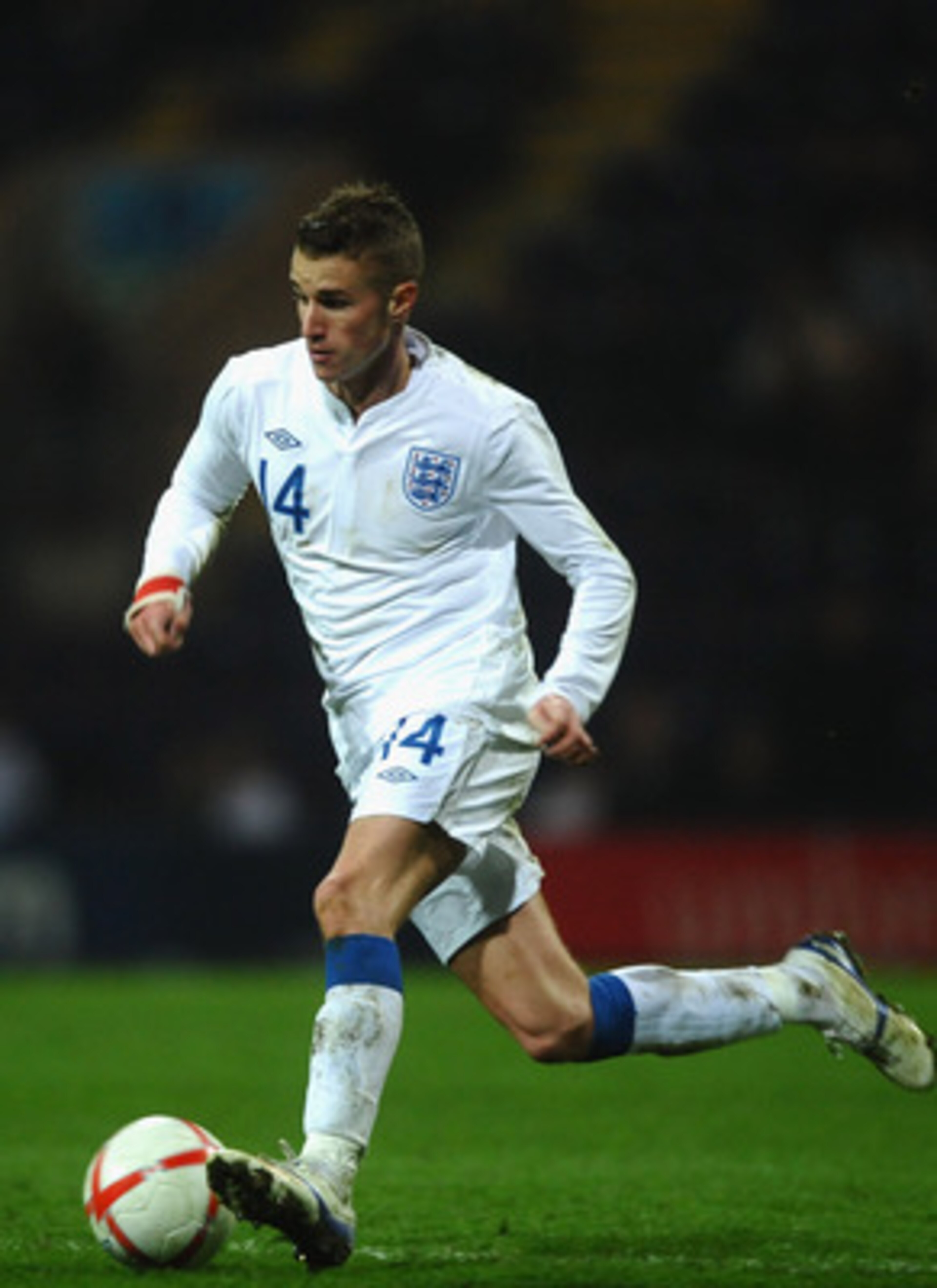PRESTON, LANCASHIRE - MARCH 28: Joe Bennett of England in action during the International Friendly match between England U-21 and Iceland U21 at Deepdale on March 28, 2011 in Preston, Lancashire.  (Photo by Laurence Griffiths/Getty Images)