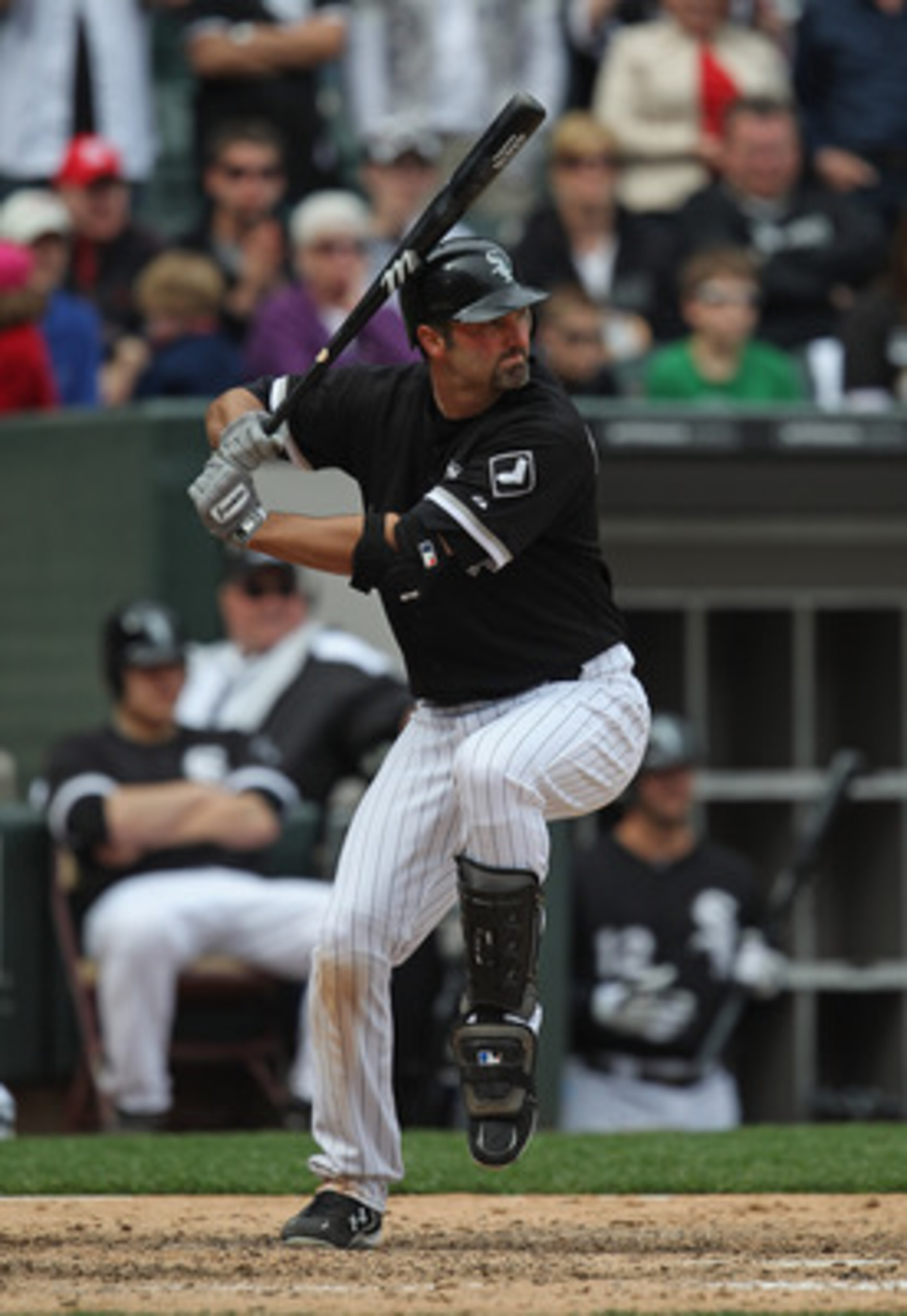 CHICAGO, IL - MAY 01: Paul Konerko #14 of the Chicago White Sox prepares to swing against the Baltimore Orioles at U.S. Cellular Field on May 1, 2011 in Chicago, Illinois. The Orioles defeated the White Sox 6-4. (Photo by Jonathan Daniel/Getty Images)