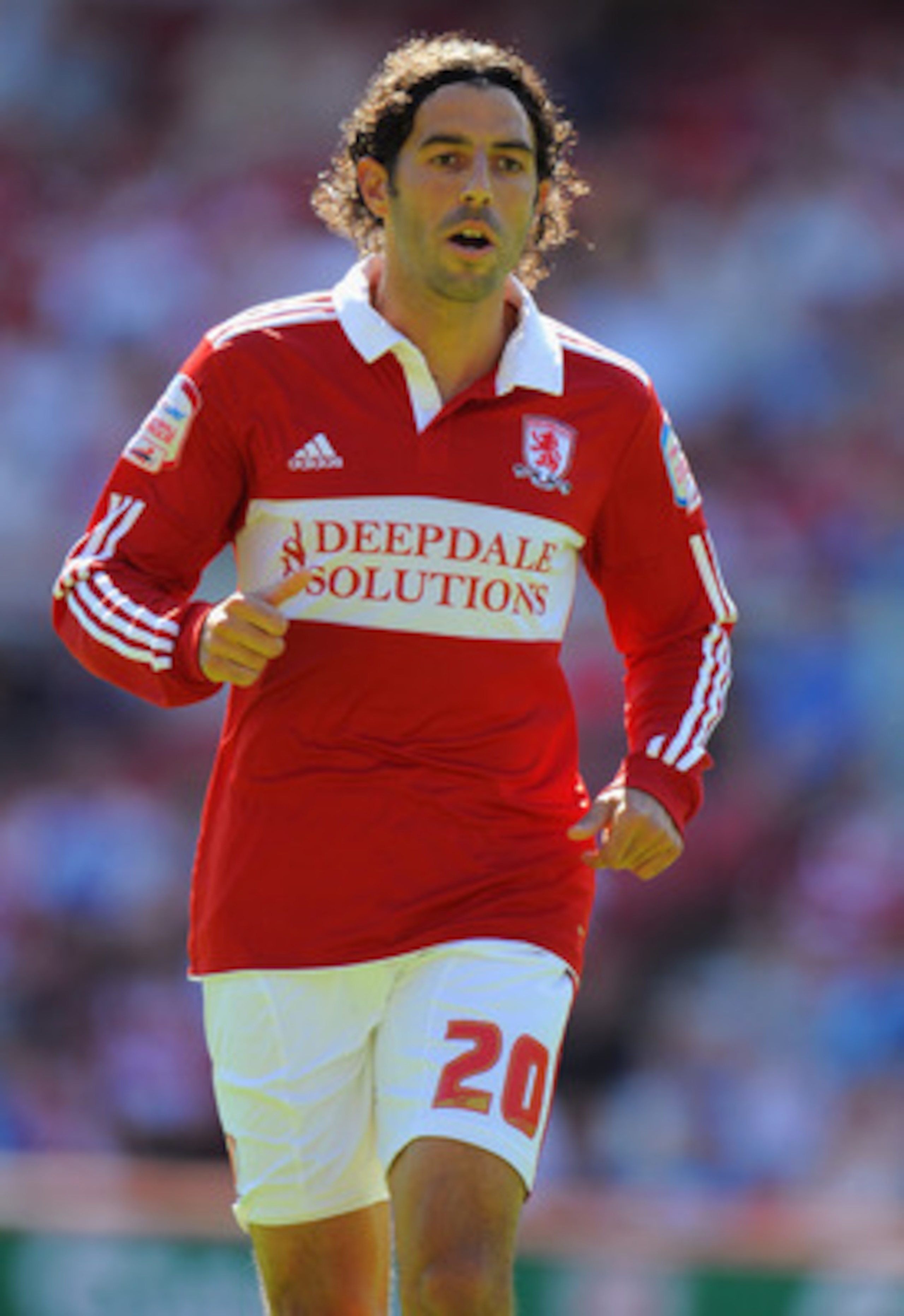 MIDDLESBROUGH, ENGLAND - AUGUST 22: Julio Arca of Middlesbrough looks on during the npower Championship match between Middlesbrough and Sheffield United at the Riverside Stadium on August 22, 2010 in Middlesbrough, England.  (Photo by Michael Regan/Getty 