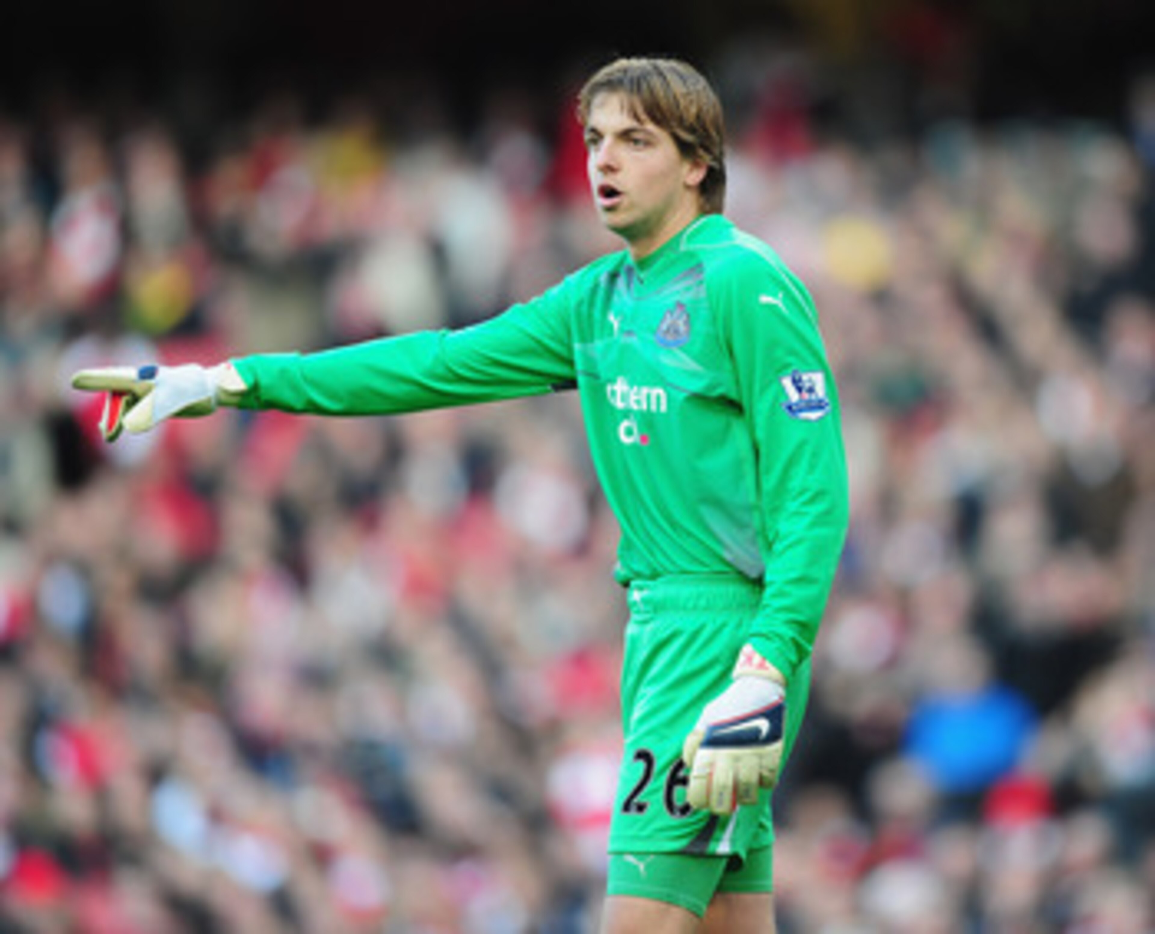 LONDON, ENGLAND - NOVEMBER 07:  Tim Krul of Newcastle in action during the Barclays Premier League match between Arsenal and Newcastle United at the Emirates Stadium on November 7, 2010 in London, England.  (Photo by Mike Hewitt/Getty Images)