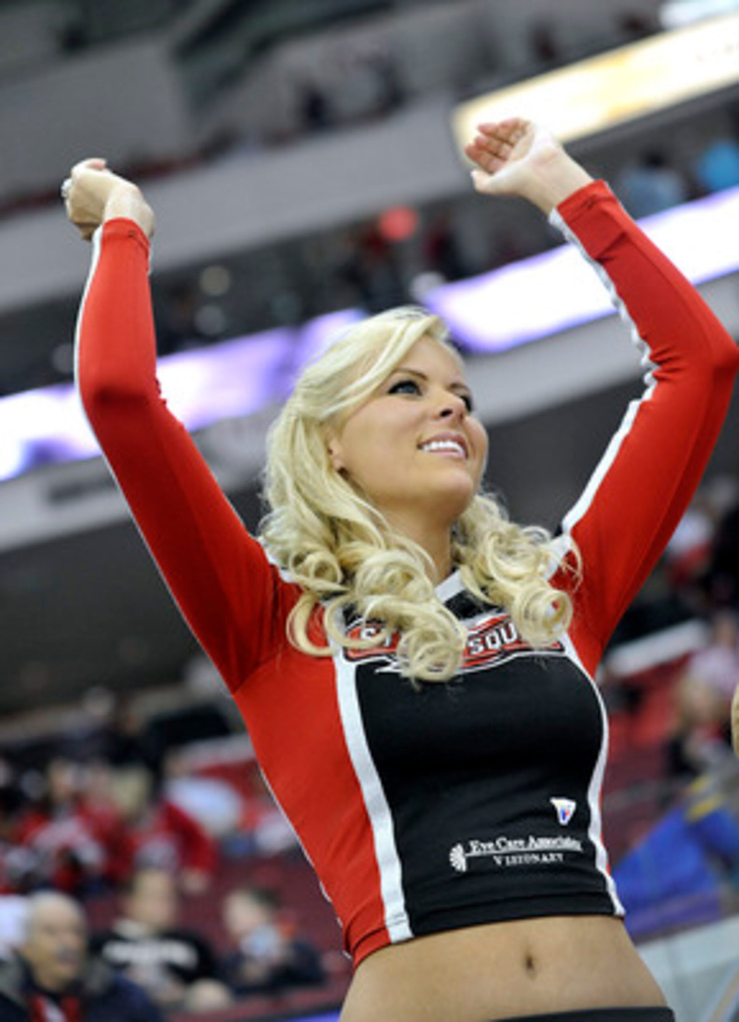 RALEIGH, NC - SEPTEMBER 25: A member of the Storm Squad entertains the fans during a game between the Atlanta Thrashers andthe Carolina Hurricanes during an NHL preseason game at the RBC Center on September 25, 2009 in Raleigh, North Carolina. The Hurrica RALEIGH, NC - SEPTEMBER 25: A member of the Storm Squad entertains the fans during a game between the Atlanta Thrashers andthe Carolina Hurricanes during an NHL preseason game at the RBC Center on September 25, 2009 in Raleigh, North Carolina. The Hurrica