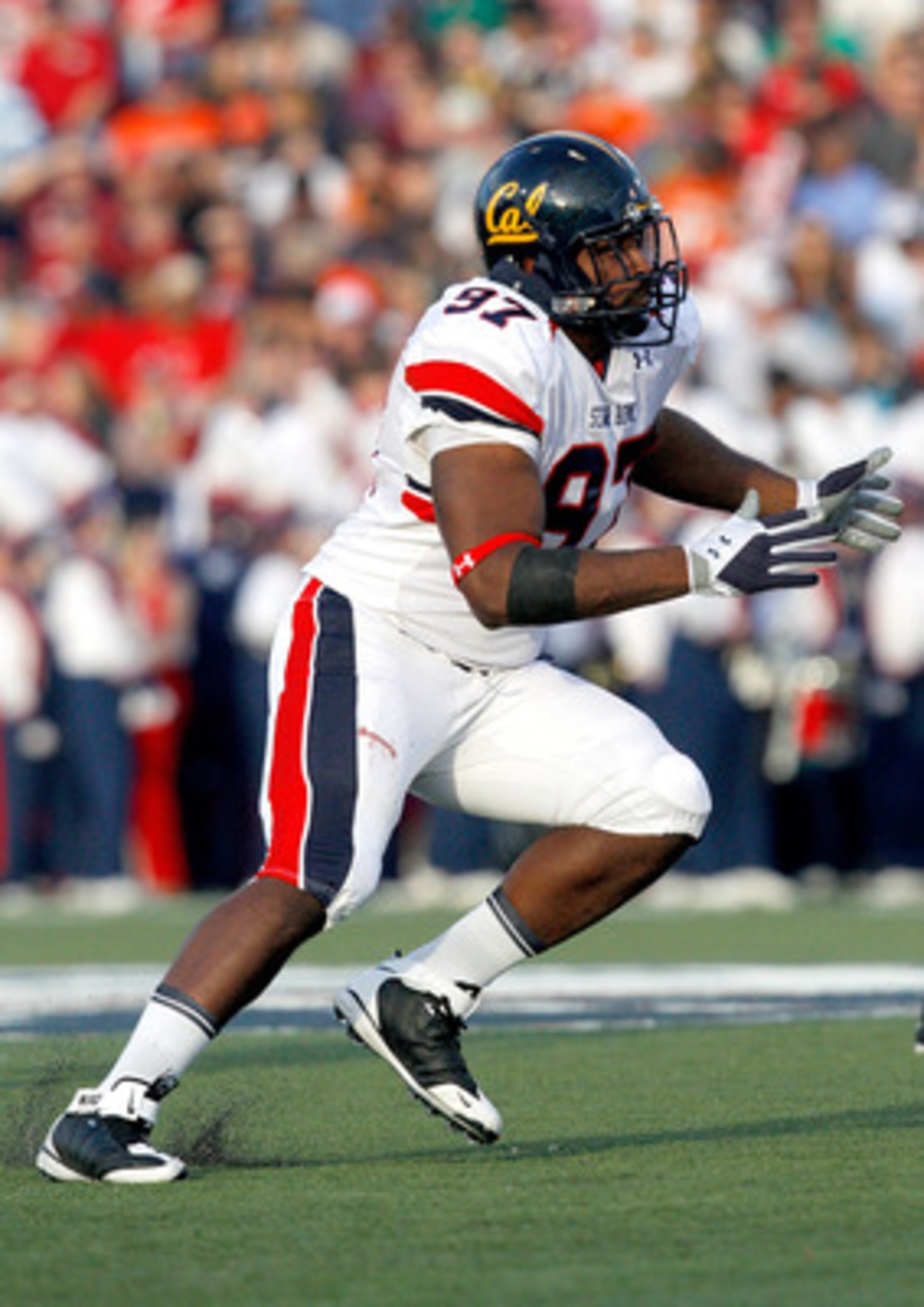 MOBILE, AL - JANUARY 29:Defensive lineman Cameron Jordan #97 of the North Team during  the Under Armour Senior Bowl on January 29, 2011 at Ladd-Pebbles Stadium in Mobile, Alabama. (Photo by Sean Gardner/Getty Images for Under Armour)
