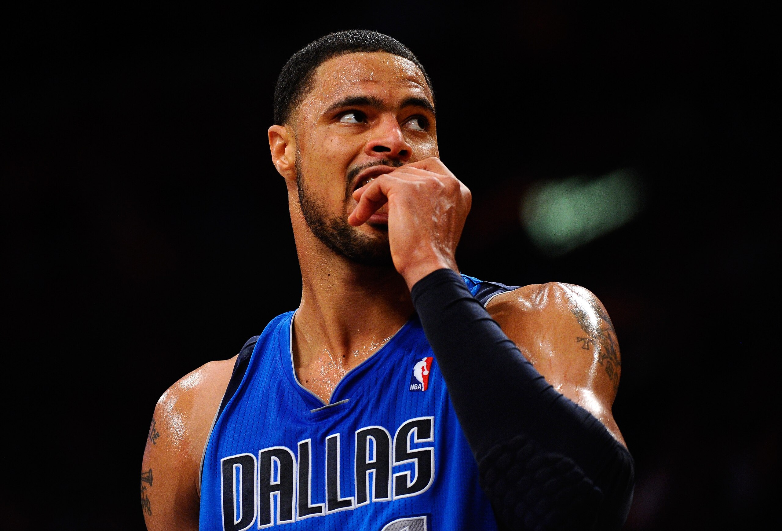 LOS ANGELES, CA - MAY 02:  Tyson Chandler #6 of the Dallas Mavericks reacts while taking on the Los Angeles Lakers in Game One of the Western Conference Semifinals in the 2011 NBA Playoffs at Staples Center on May 2, 2011 in Los Angeles, California. NOTE