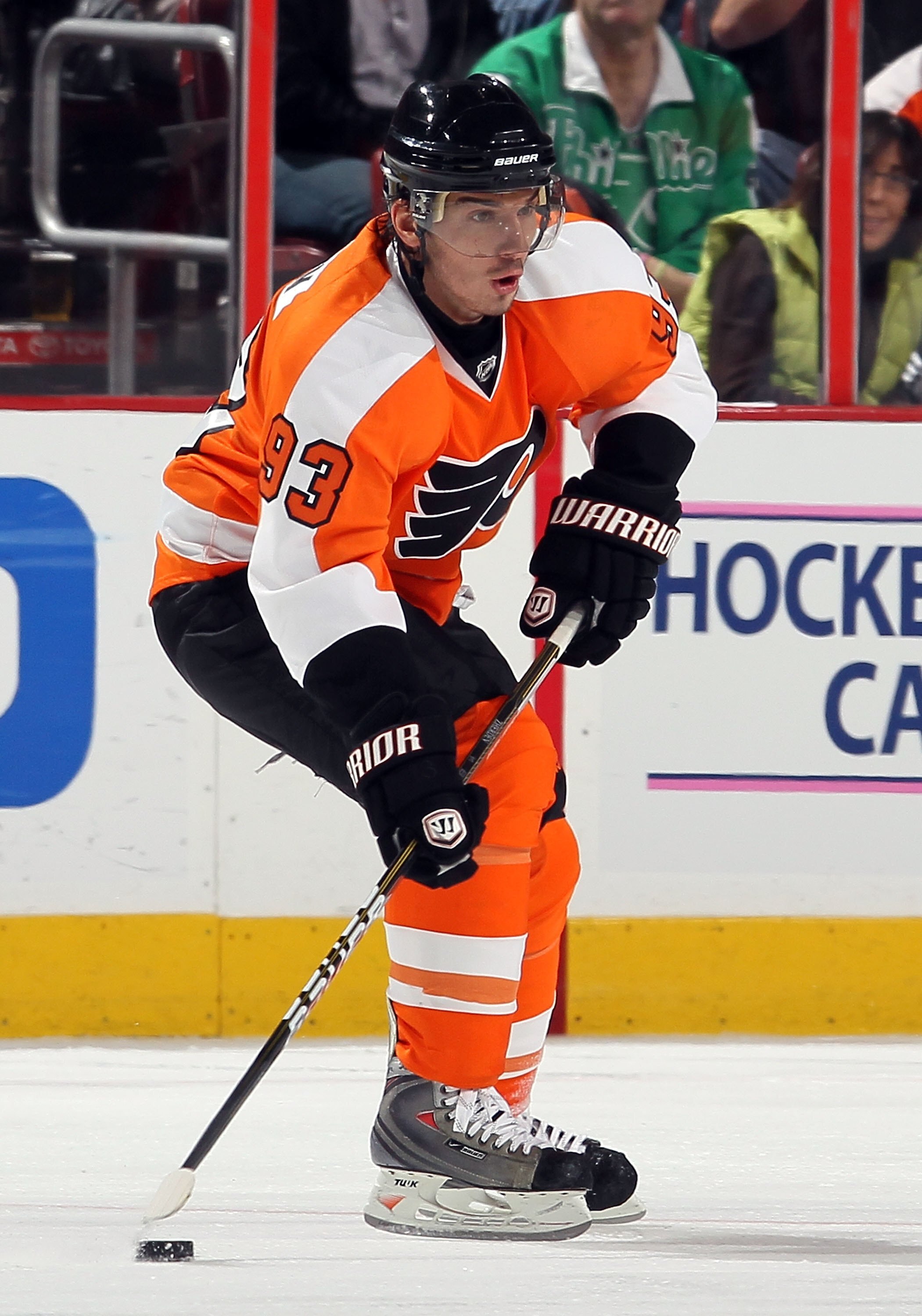 PHILADELPHIA - OCTOBER 21:  Nikolai Zherdev #93 of the Philadelphia Flyers skates against the Anaheim Ducks on October 21, 2010 at Wells Fargo Center in Philadelphia, Pennsylvania.  (Photo by Jim McIsaac/Getty Images)
