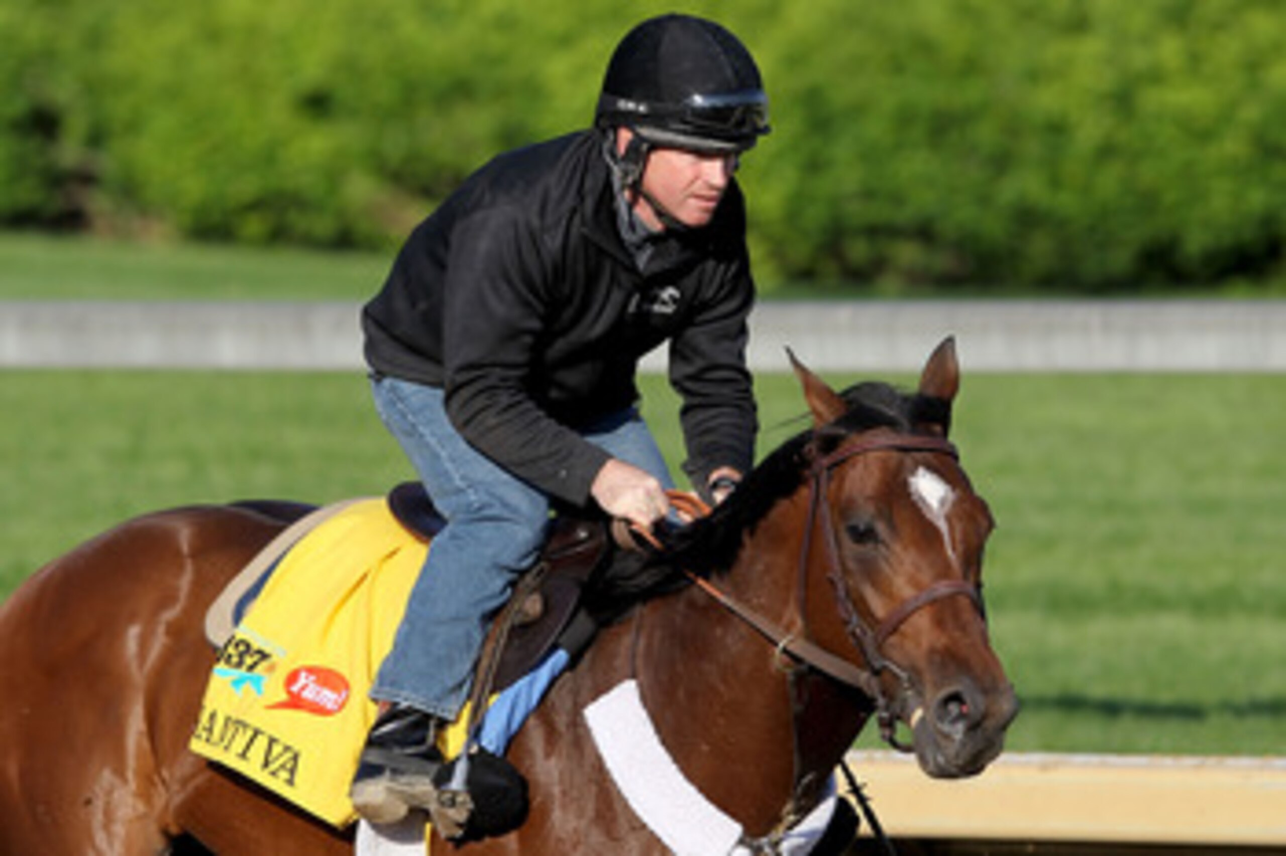 LOUISVILLE, KY - APRIL 29: Santiva runs during the morning exercise session in preparation for the 137th Kentucky Derby at Churchill Downs on April 29, 2011 in Louisville, Kentucky. (Photo by Matthew Stockman/Getty Images) LOUISVILLE, KY - APRIL 29: Santiva runs during the morning exercise session in preparation for the 137th Kentucky Derby at Churchill Downs on April 29, 2011 in Louisville, Kentucky. (Photo by Matthew Stockman/Getty Images)