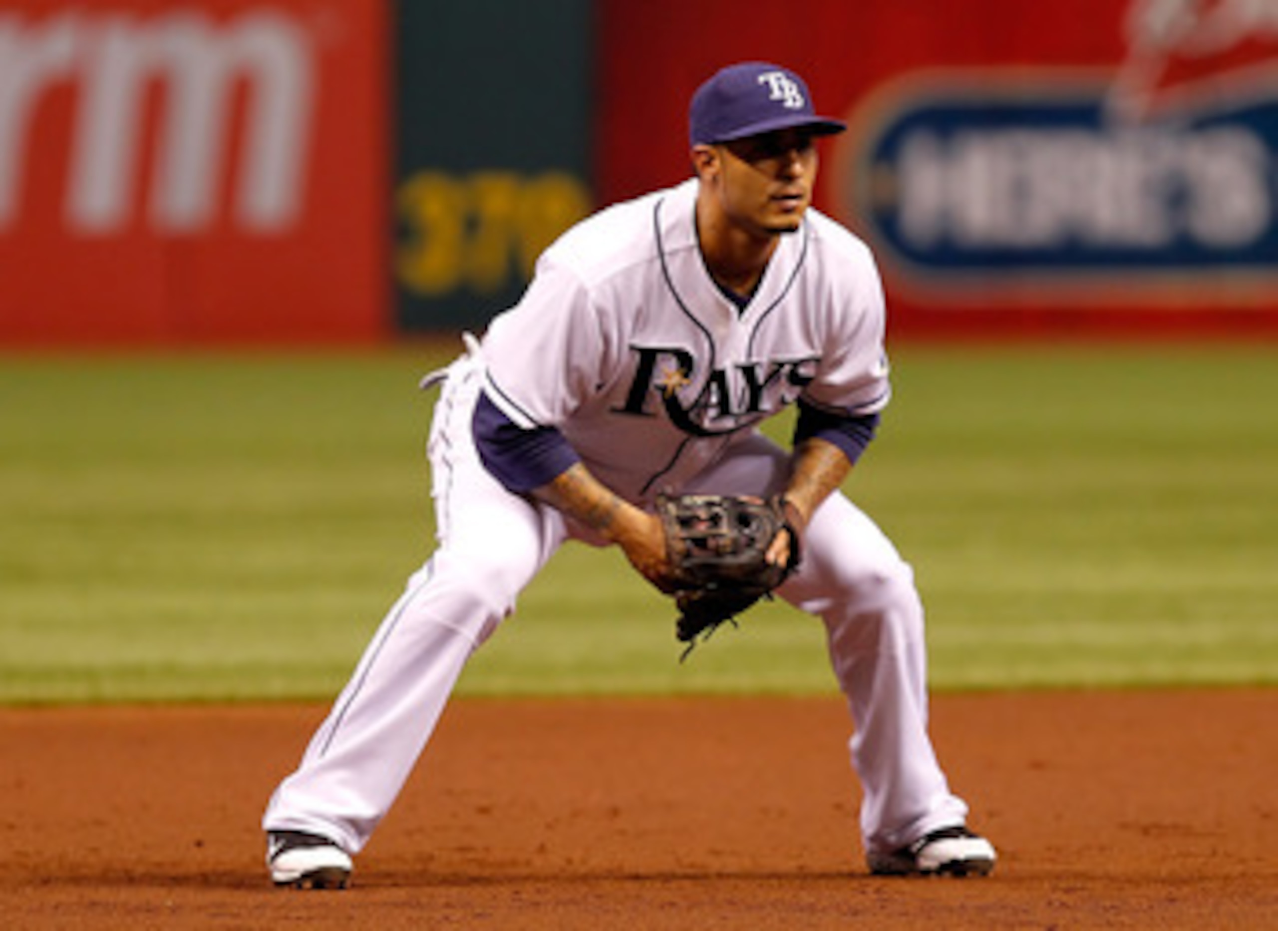 ST. PETERSBURG, FL - APRIL 21:  Infielder Felipe Lopez #45 of the Tampa Bay Rays plays third base against the Chicago White Sox during the game at Tropicana Field on April 21, 2011 in St. Petersburg, Florida.  (Photo by J. Meric/Getty Images)