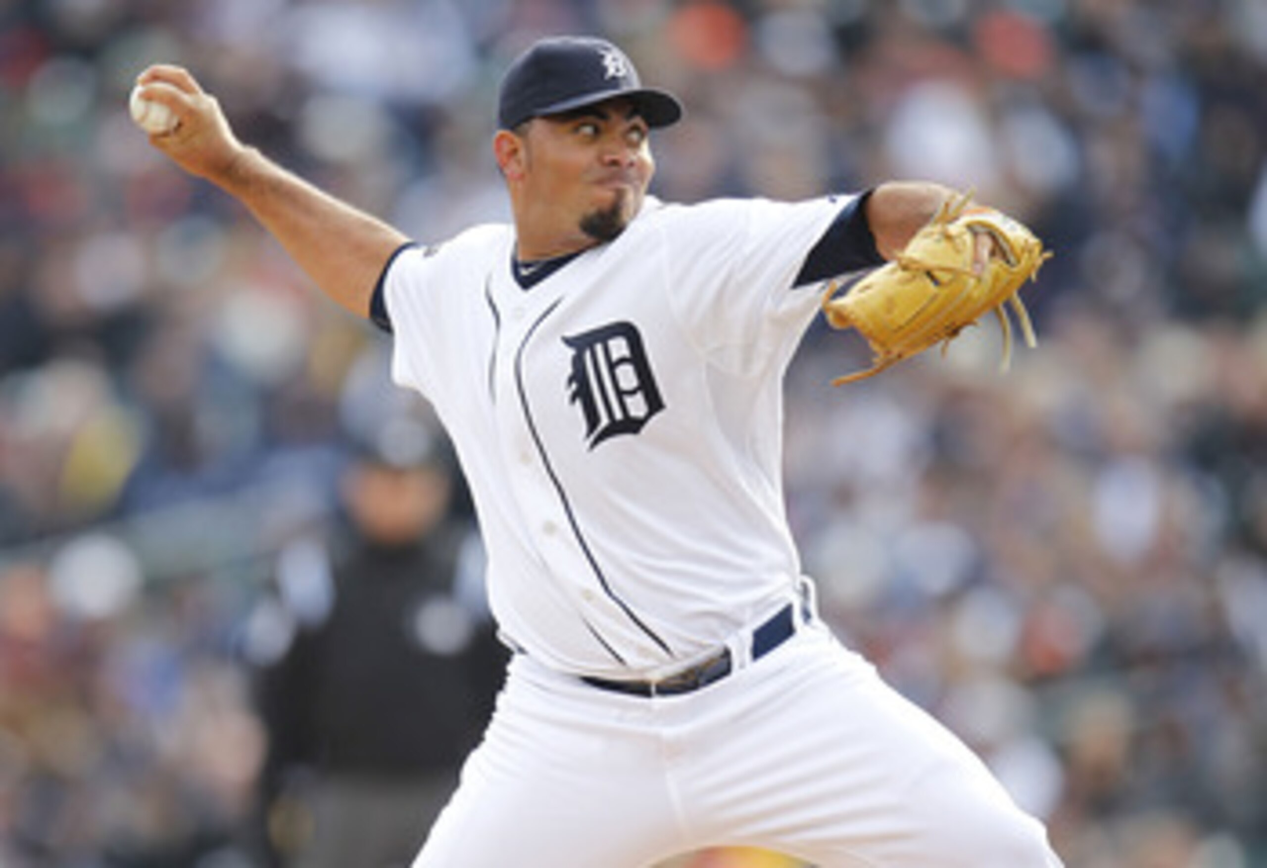DETROIT, MI - APRIL 08: Joaquin Benoit #53 of the Detroit Tigers throws a eighth inning pitch while playing the Kansas City Royals on Opening Day at Comerica Park on April 8, 2011 in Detroit, Michigan. Detroit won the game 5-2. (Photo by Gregory Shamus/ DETROIT, MI - APRIL 08: Joaquin Benoit #53 of the Detroit Tigers throws a eighth inning pitch while playing the Kansas City Royals on Opening Day at Comerica Park on April 8, 2011 in Detroit, Michigan. Detroit won the game 5-2. (Photo by Gregory Shamus/