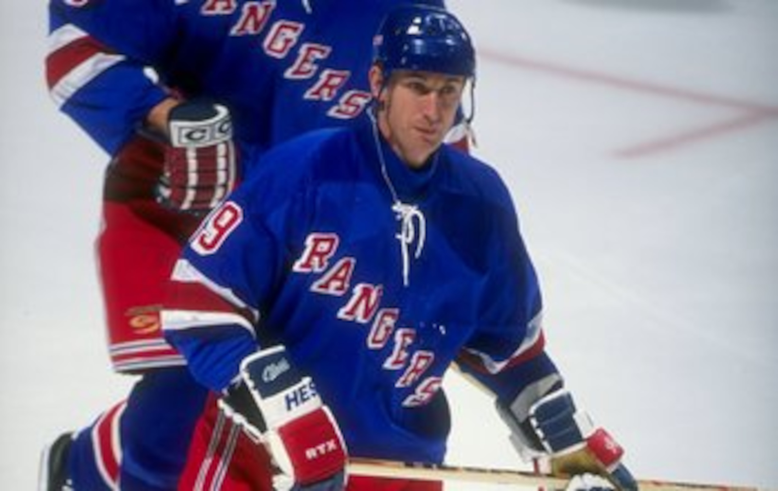 16 Dec 1997:  Center Wayne Gretzky of the New York Rangers in action during a game against the New Jersey Devils at the Continental Airlines Arena in East Rutherford, New Jersey.  The Devils won the game 4-3. Mandatory Credit: Al Bello  /Allsport