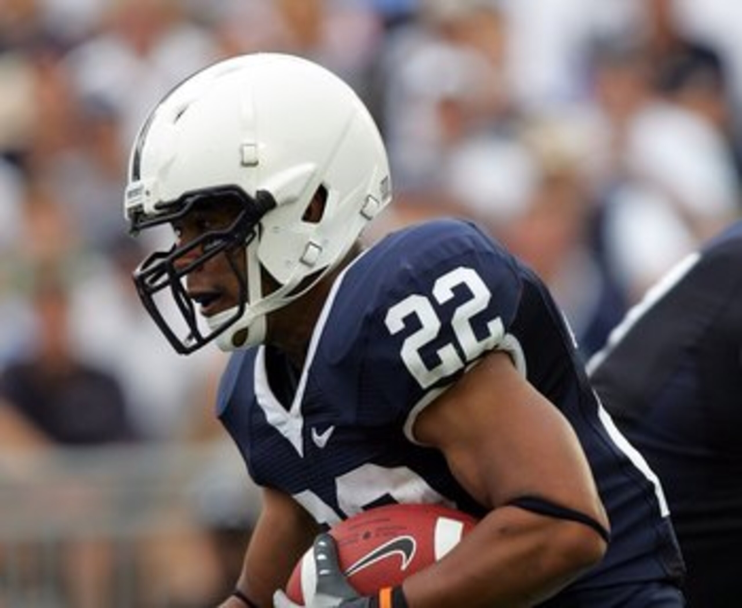 STATE COLLEGE, PA - SEPTEMBER 06: Tailback Evan Royster #22 of the Penn State Nittany Lions runs the ball against the Oregon State Beavers at Beaver Stadium on September 6, 2008 in State College, Pennsylvania. (Photo by Ronald Martinez/Getty Images) STATE COLLEGE, PA - SEPTEMBER 06: Tailback Evan Royster #22 of the Penn State Nittany Lions runs the ball against the Oregon State Beavers at Beaver Stadium on September 6, 2008 in State College, Pennsylvania. (Photo by Ronald Martinez/Getty Images)