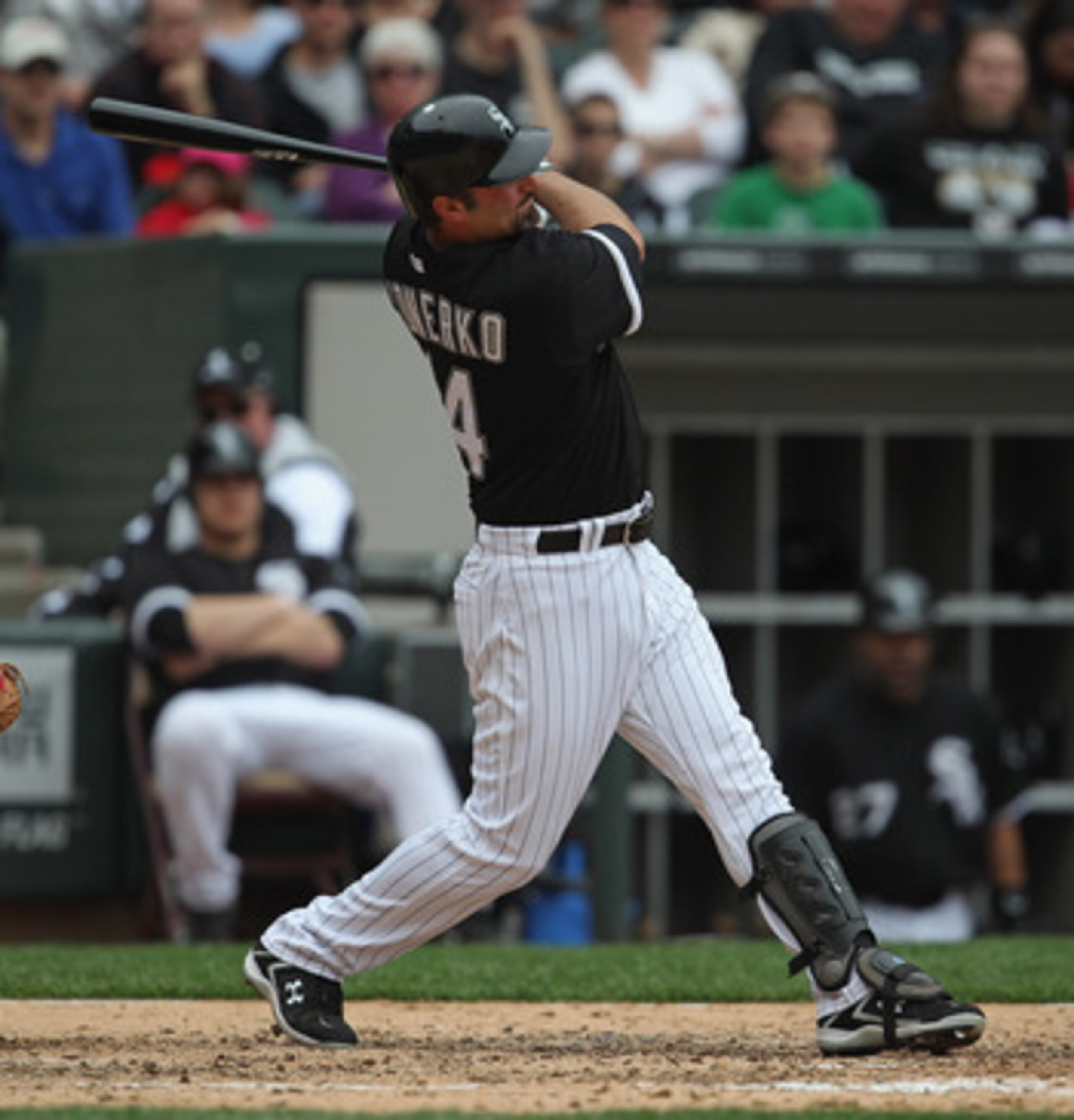 CHICAGO, IL - MAY 01: Paul Konerko #14 of the Chicago White Sox hits the ball against the Baltimore Orioles at U.S. Cellular Field on May 1, 2011 in Chicago, Illinois. The Orioles defeated the White Sox 6-4. (Photo by Jonathan Daniel/Getty Images) CHICAGO, IL - MAY 01: Paul Konerko #14 of the Chicago White Sox hits the ball against the Baltimore Orioles at U.S. Cellular Field on May 1, 2011 in Chicago, Illinois. The Orioles defeated the White Sox 6-4. (Photo by Jonathan Daniel/Getty Images)