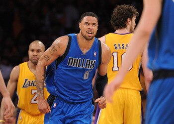 LOS ANGELES, CA - MAY 02:  Tyson Chandler #6 of the Dallas Mavericks reacts while taking on the Los Angeles Lakers in Game One of the Western Conference Semifinals in the 2011 NBA Playoffs at Staples Center on May 2, 2011 in Los Angeles, California. NOTE 