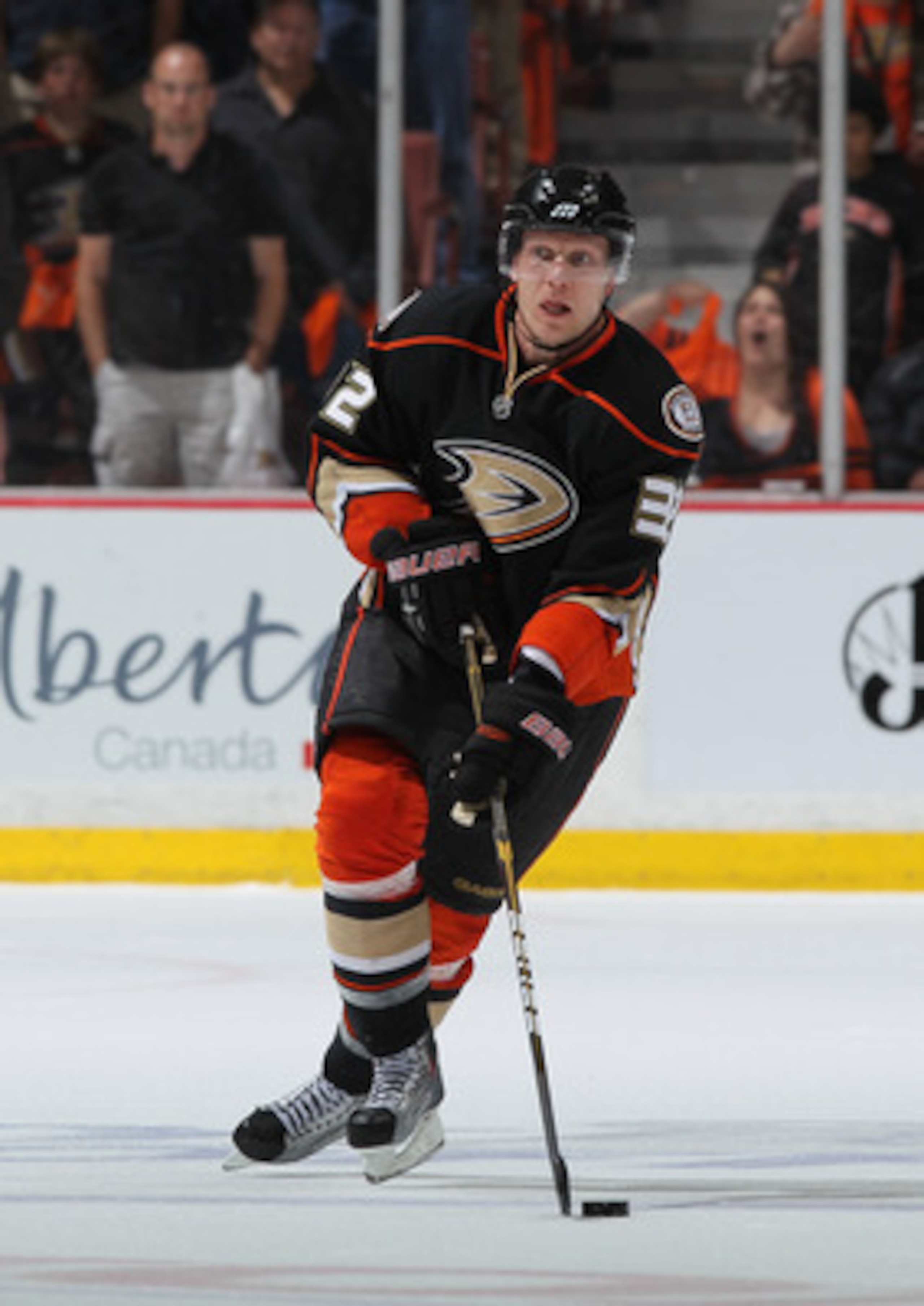 ANAHEIM, CA - APRIL 15:  Toni Lydman #32 of the Anaheim Ducks skates against the Nashville Predators in Game Two of the Western Conference Quarterfinals during the 2011 NHL Stanley Cup Playoffs at Honda Center on April 15, 2011 in Anaheim, California.  (P