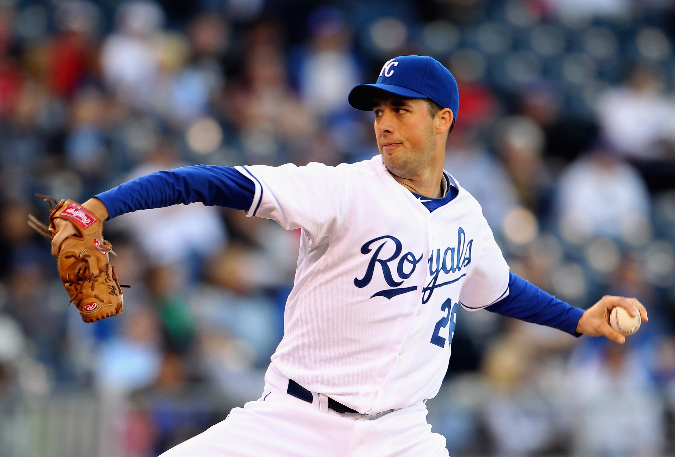 KANSAS CITY, MO - MAY 03:  Starting pitcher Jeff Francis #26 of the Kansas City Royals pitches during the game against the Baltimore Orioles on May 3, 2011 at Kauffman Stadium in Kansas City, Missouri.  (Photo by Jamie Squire/Getty Images)