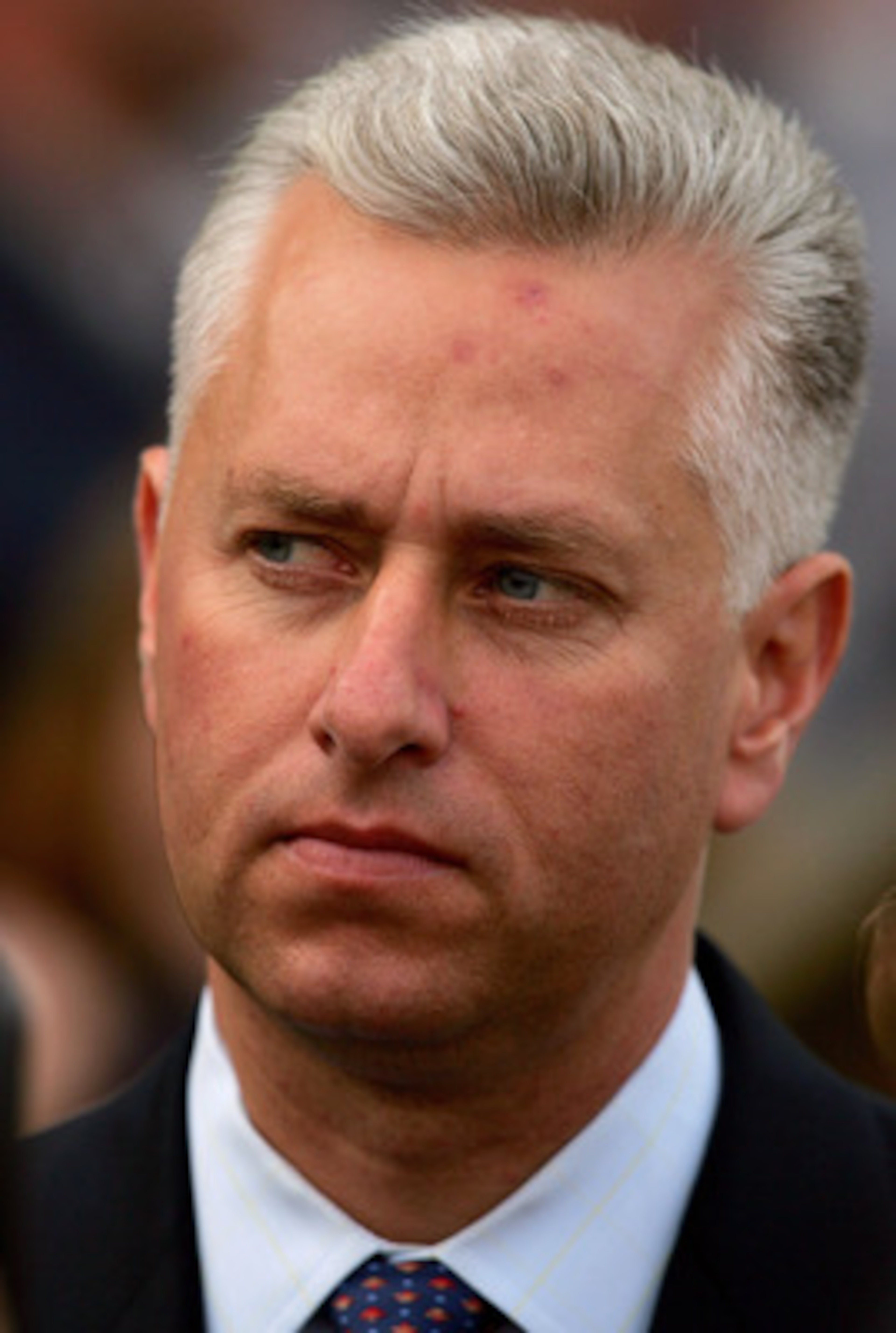 BALTIMORE - MAY 18: Todd Pletcher, trainer of Panty Raid, looks on in the winner's circle after winning the Black-Eyed Susan Stakes May 18, 2007 at Pimlico Race Course in Baltimore, Maryland.  (Photo by Matthew Stockman/Getty Images)