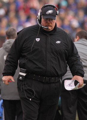 EAST RUTHERFORD, NJ - DECEMBER 19:  Head coach  of the Philadelphia Eagles Andy Reid watches on during the game against the New York Giants at New Meadowlands Stadium on December 19, 2010 in East Rutherford, New Jersey.  (Photo by Nick Laham/Getty Images)
