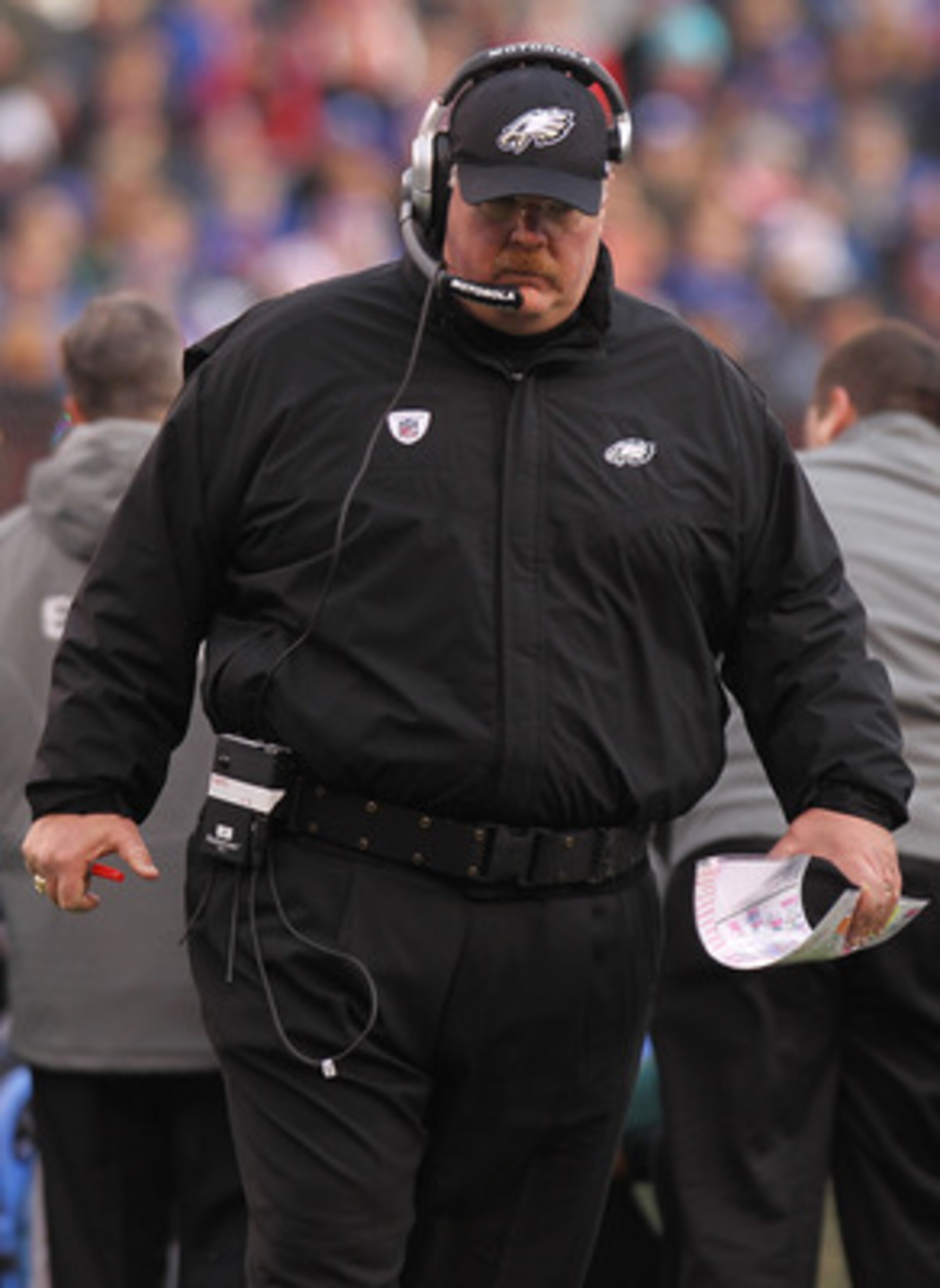 EAST RUTHERFORD, NJ - DECEMBER 19:  Head coach  of the Philadelphia Eagles Andy Reid watches on during the game against the New York Giants at New Meadowlands Stadium on December 19, 2010 in East Rutherford, New Jersey.  (Photo by Nick Laham/Getty Images)