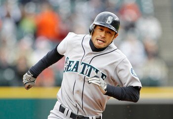 DETROIT - APRIL 28: Ichiro Suzuki #51 of the Seattle Mariners sprints to third base during the during the fifth inning of the game against the Detroit Tigers at Comerica Park on April 28, 2011 in Detroit, Michigan. The Mariners defeated the Tigers 7-2. (P