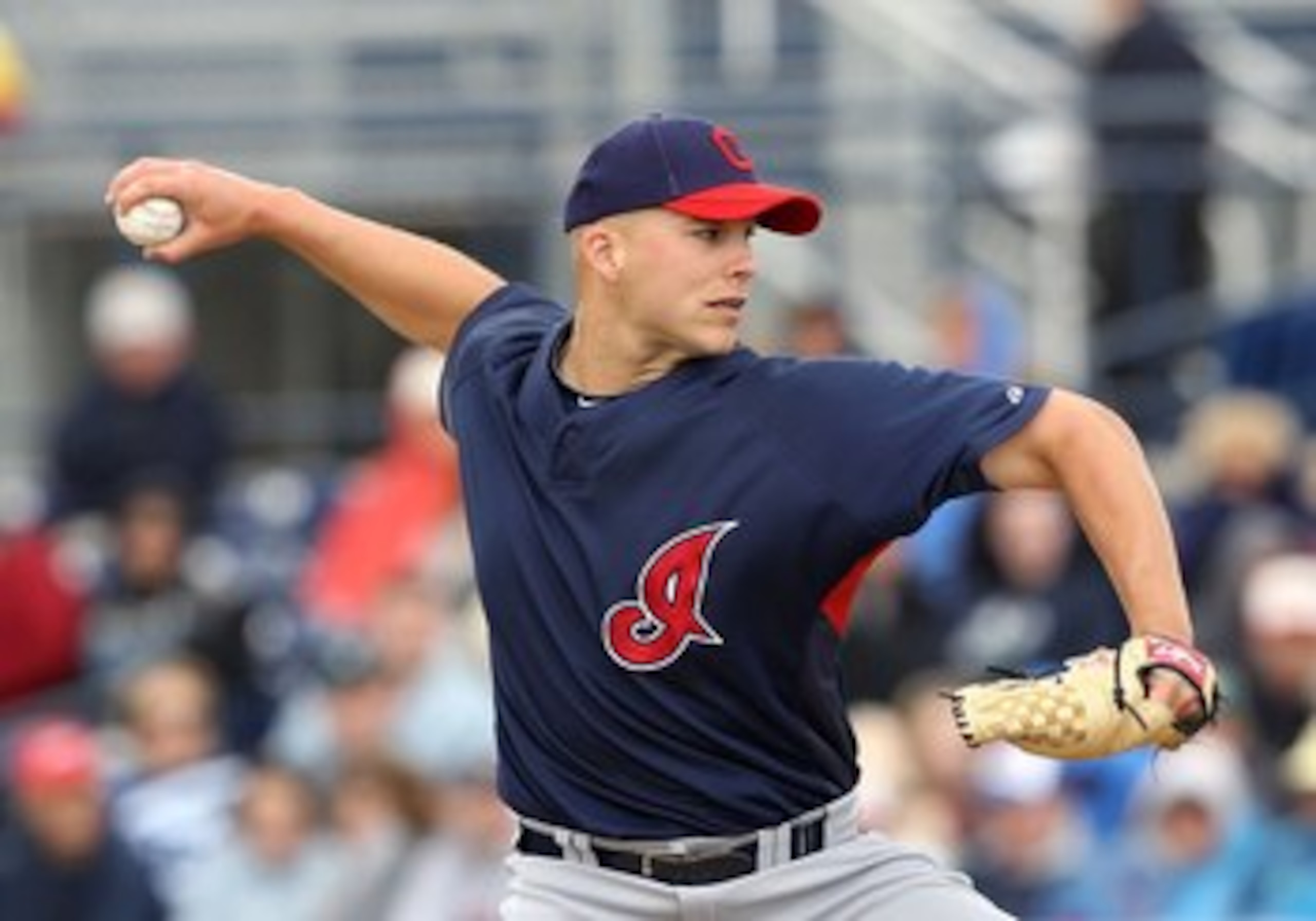 PEORIA, AZ - MARCH 09:  Relief pitcher Justin Masterson #63 of the Cleveland Indians pitches against the Seattle Mariners during the MLB spring training game at Peoria Stadium on March 9, 2010 in Peoria, Arizona. The Indians defeated the Mariners 6-4.  (P