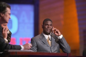 NEW YORK - APRIL 28:  Keyshawn Johnson looks on during the 2007 NFL Draft on April 28, 2007 at Radio City Music Hall in New York, New York. (Photo by Chris McGrath/Getty Images)