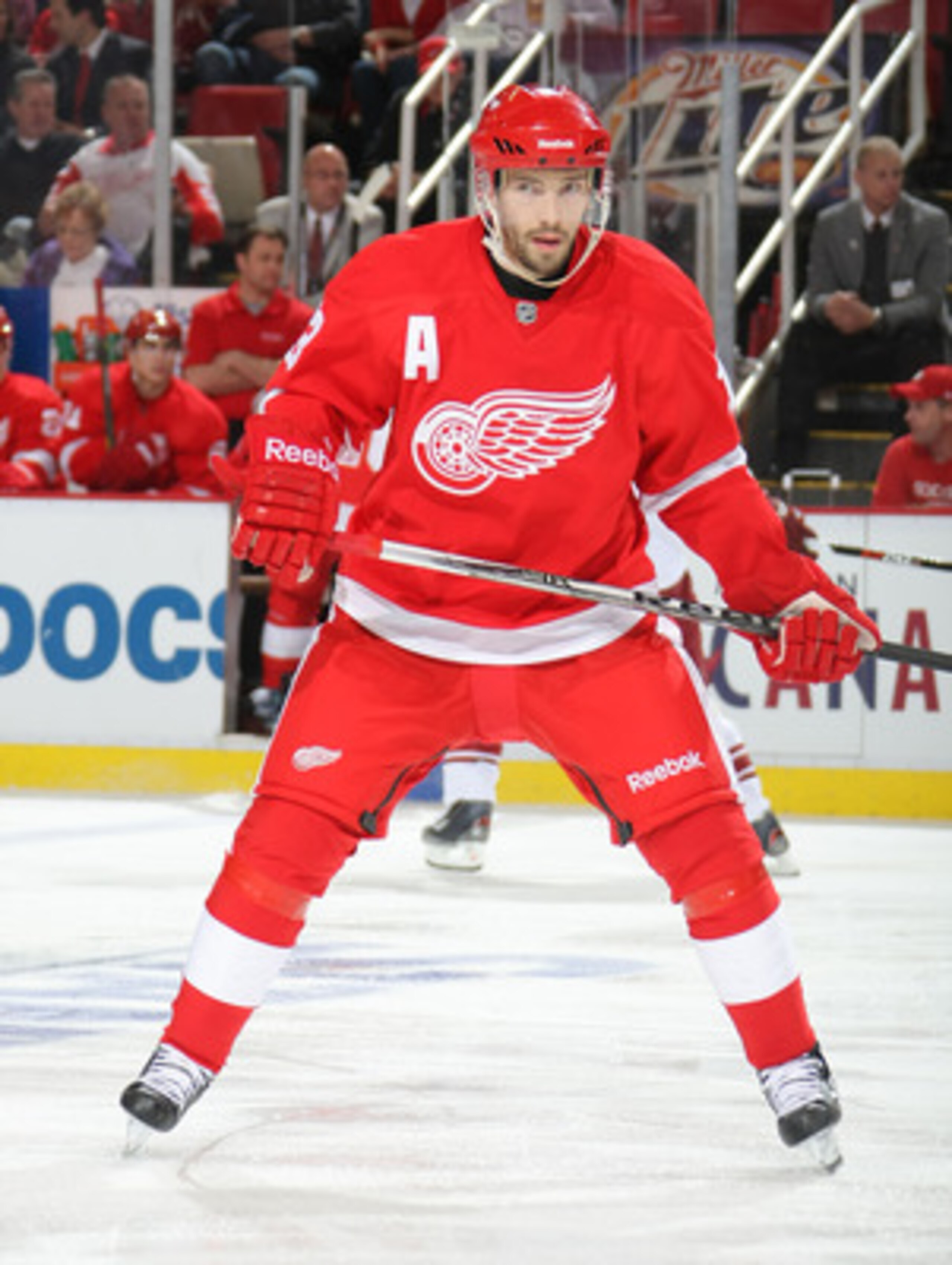 DETROIT, MI- APRIL 13:  Pavel Datsyuk #13 the Detroit Red Wings skates against the Phoenix Coyotes in Game One of the Western Conference Quarterfinals during the 2011 NHL Stanley Cup Playoffs at Joe Louis Arena on April 13, 2011 in Detroit, Michigan.(Phot