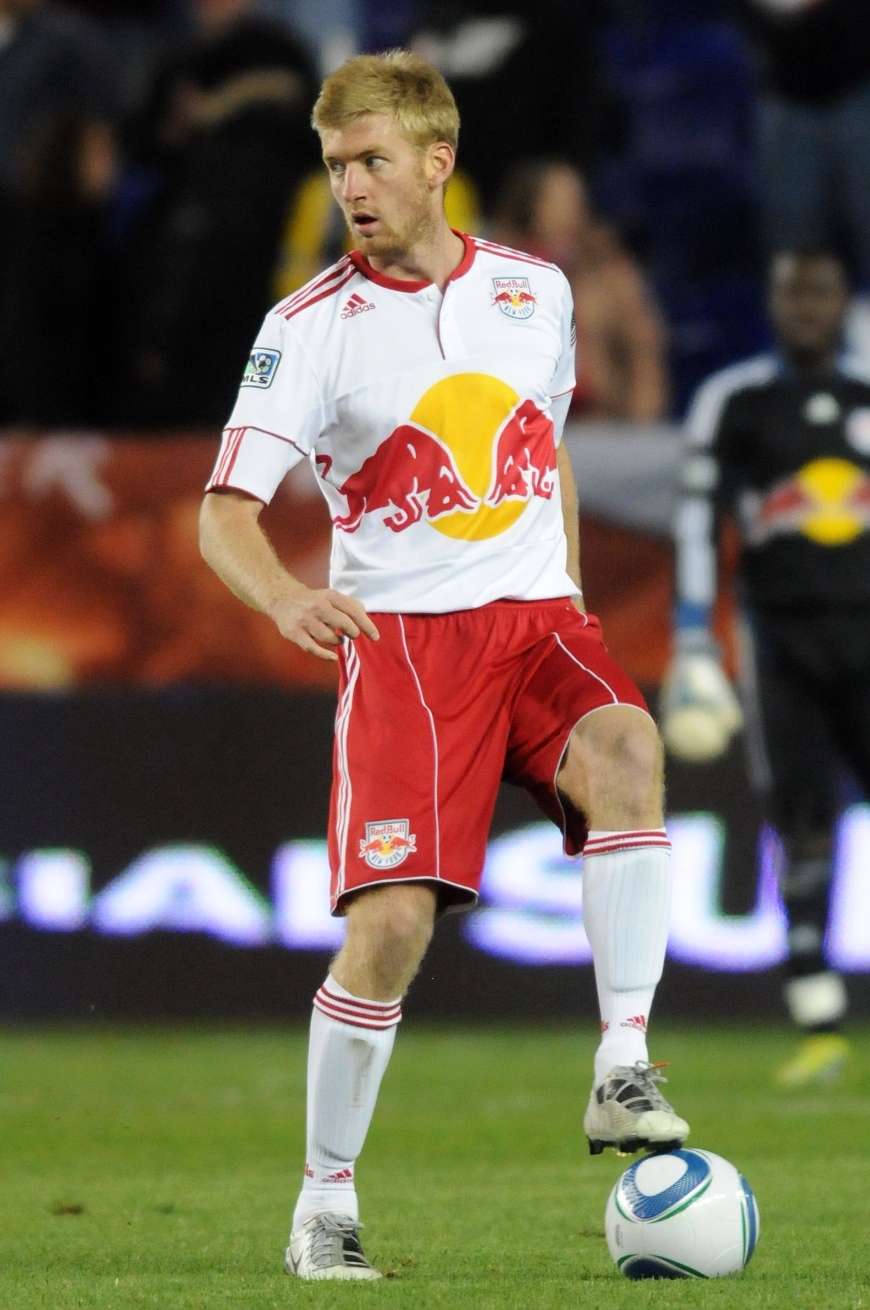 HARRISON, NJ - APRIL 02:  Tim Ream #5 of the New York Red Bulls controls the ball against the Houston Dynamo at Red Bull Arena on April 2, 2011 in Harrison, New Jersey.  (Photo by Jonathan Fickies/Getty Images for New York Red Bulls)