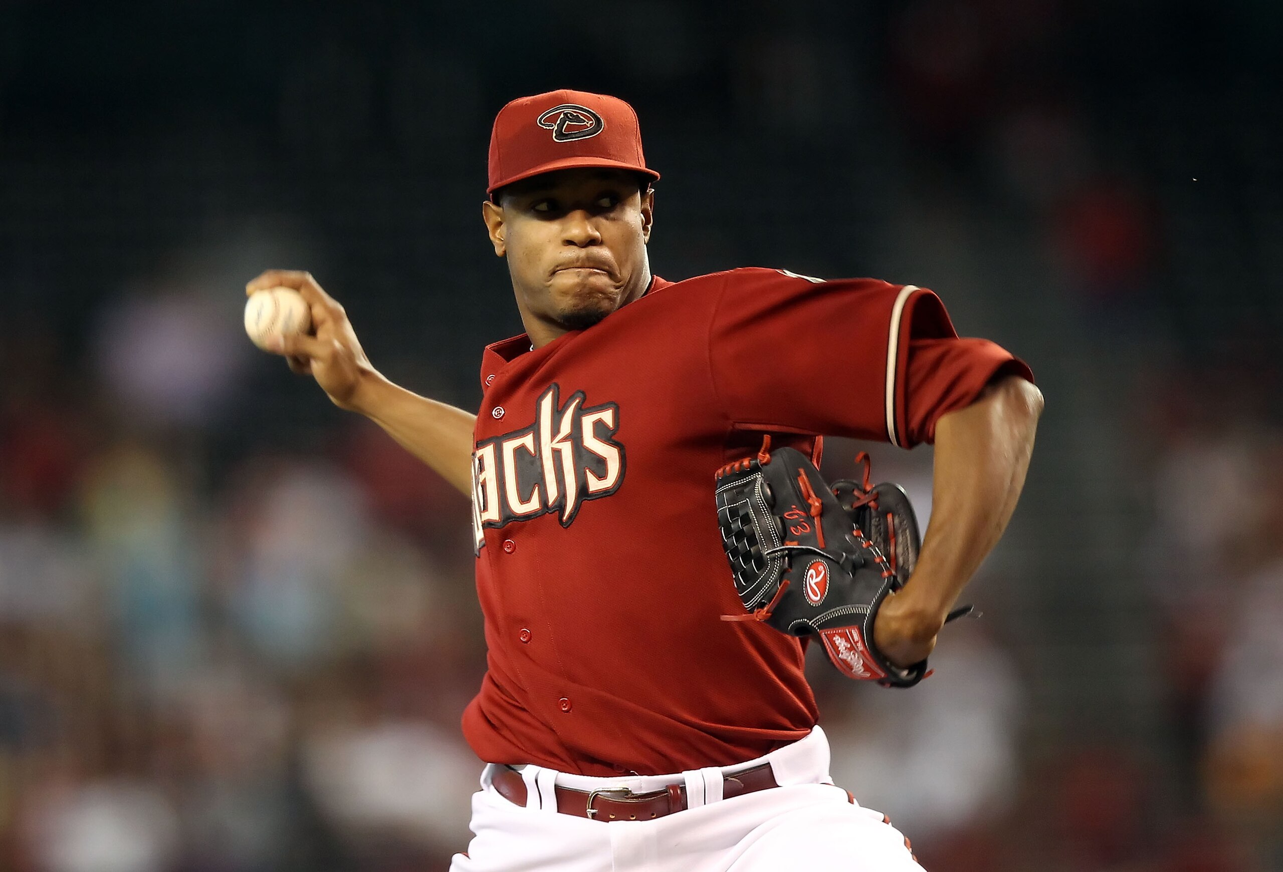 PHOENIX - JUNE 13: Starting pitcher Edwin Jackson #36 of the Arizona Diamondbacks pitches against the St. Louis Cardinals during the Major League Baseball game at Chase Field on June 13, 2010 in Phoenix, Arizona. The Diamondbacks defeated the Cardinals 7 PHOENIX - JUNE 13: Starting pitcher Edwin Jackson #36 of the Arizona Diamondbacks pitches against the St. Louis Cardinals during the Major League Baseball game at Chase Field on June 13, 2010 in Phoenix, Arizona. The Diamondbacks defeated the Cardinals 7