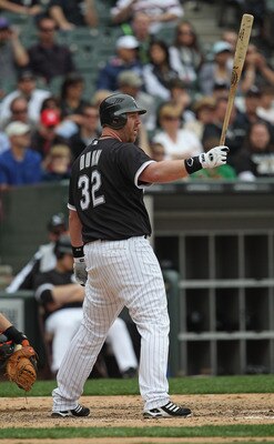 CHICAGO, IL - MAY 01: Adam Dunn #32 of the Chicago White Sox prepares to bat against the Baltimore Orioles at U.S. Cellular Field on May 1, 2011 in Chicago, Illinois. The Orioles defeated the White Sox 6-4. (Photo by Jonathan Daniel/Getty Images)