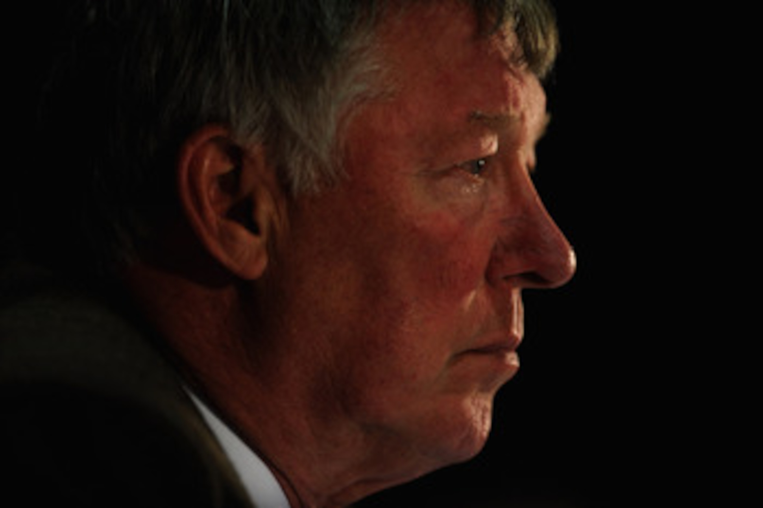 MANCHESTER, ENGLAND - MAY 03:  Sir Alex Ferguson speaks to the media during a press conference ahead of their UEFA Champions League semi final second leg match against Schalke 04 at the Carrington Training Ground on May 3, 2011 in Manchester, England.  (P