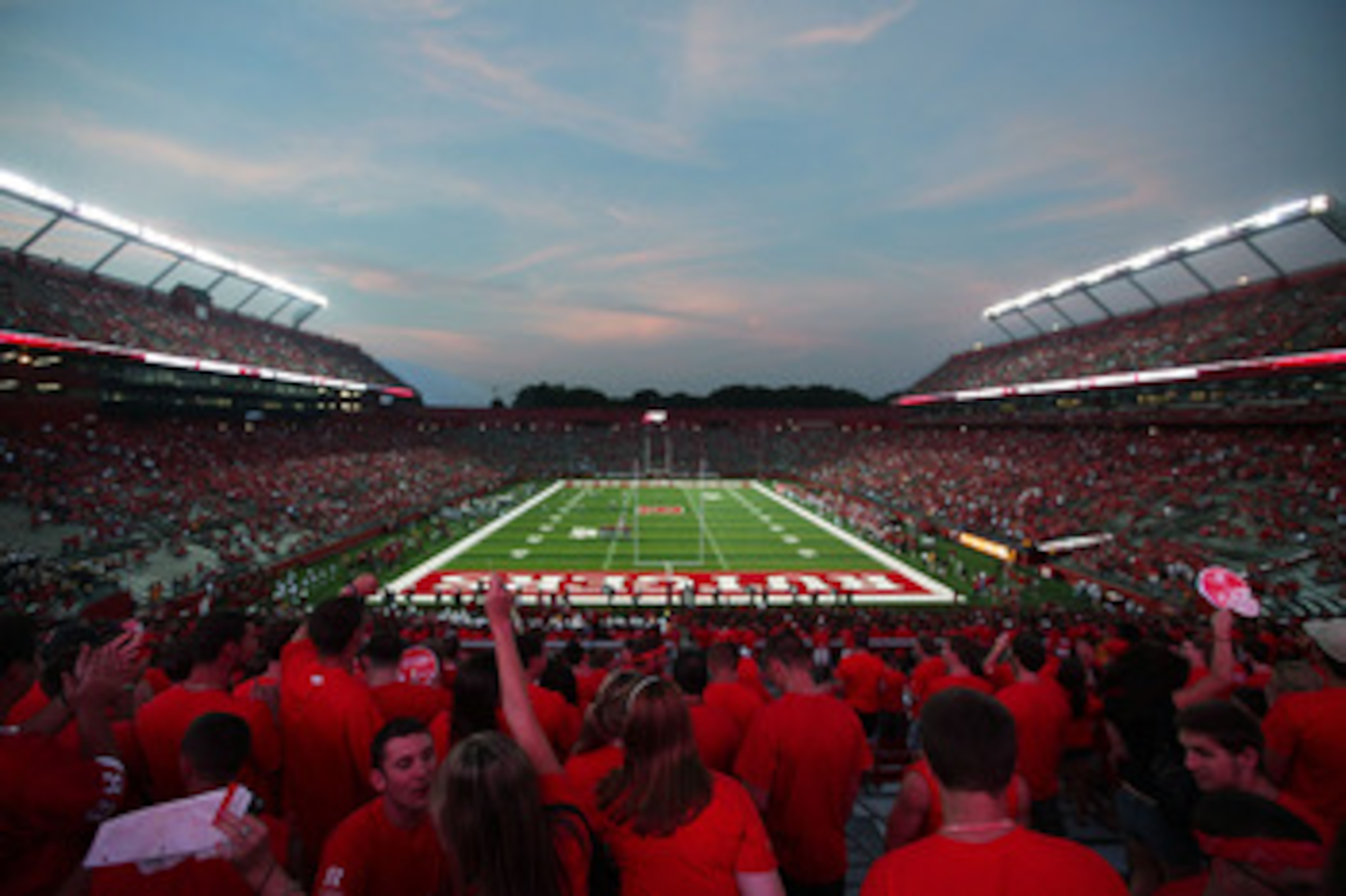 NEW BRUNSWICK, NJ - SEPTEMBER 02:  Rutgers Stadium is seen on the opening night of the Scarlet Knights' 2010 football season on September 2, 2010 in New Brunswick, New Jersey.  The Scarlet Knights defeated the Norfolk State Spartans 31 - 0.  (Photo by And
