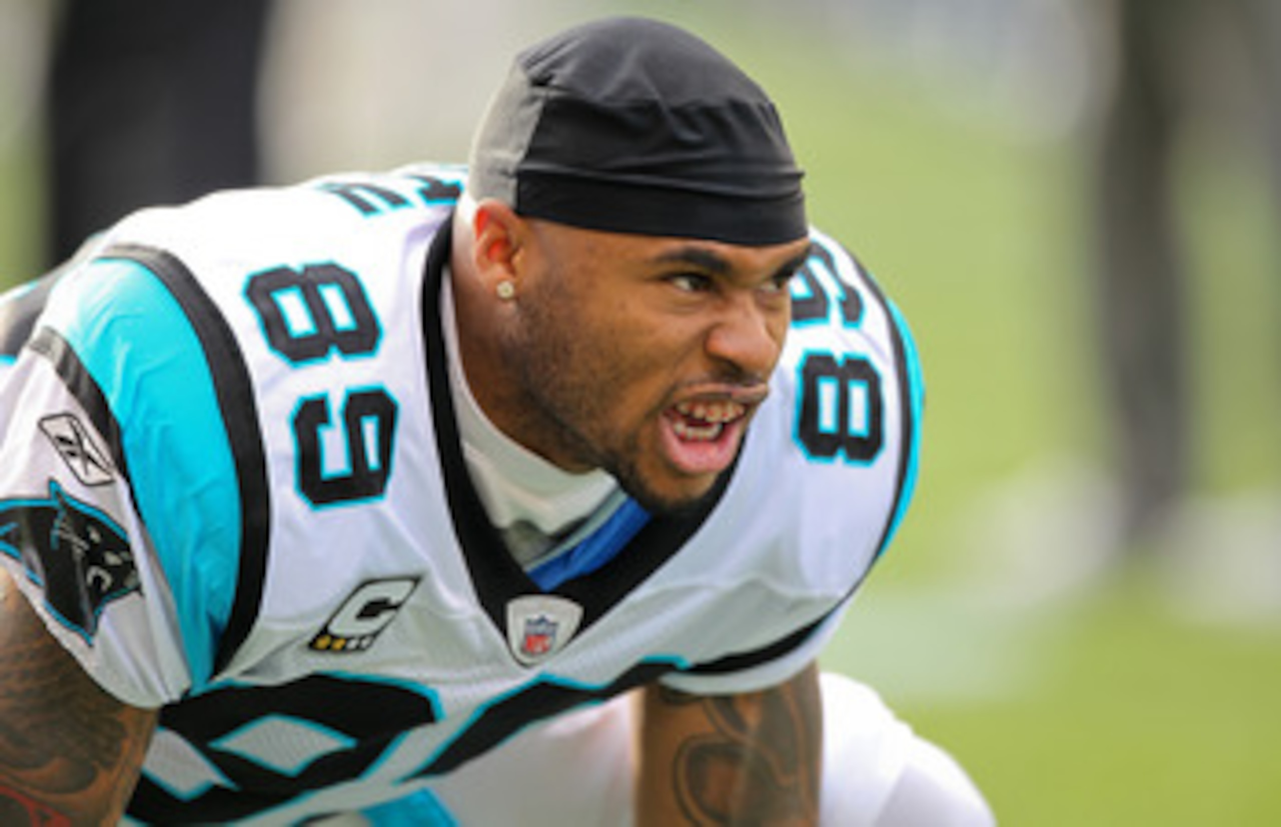 SEATTLE - DECEMBER 05:  Wide receiver Steve Smith #89 of the Carolina Panthers looks on during warmups prior to the game against the Seattle Seahawks at Qwest Field on December 5, 2010 in Seattle, Washington. The Seahawks won, 31-14. (Photo by Otto Greule