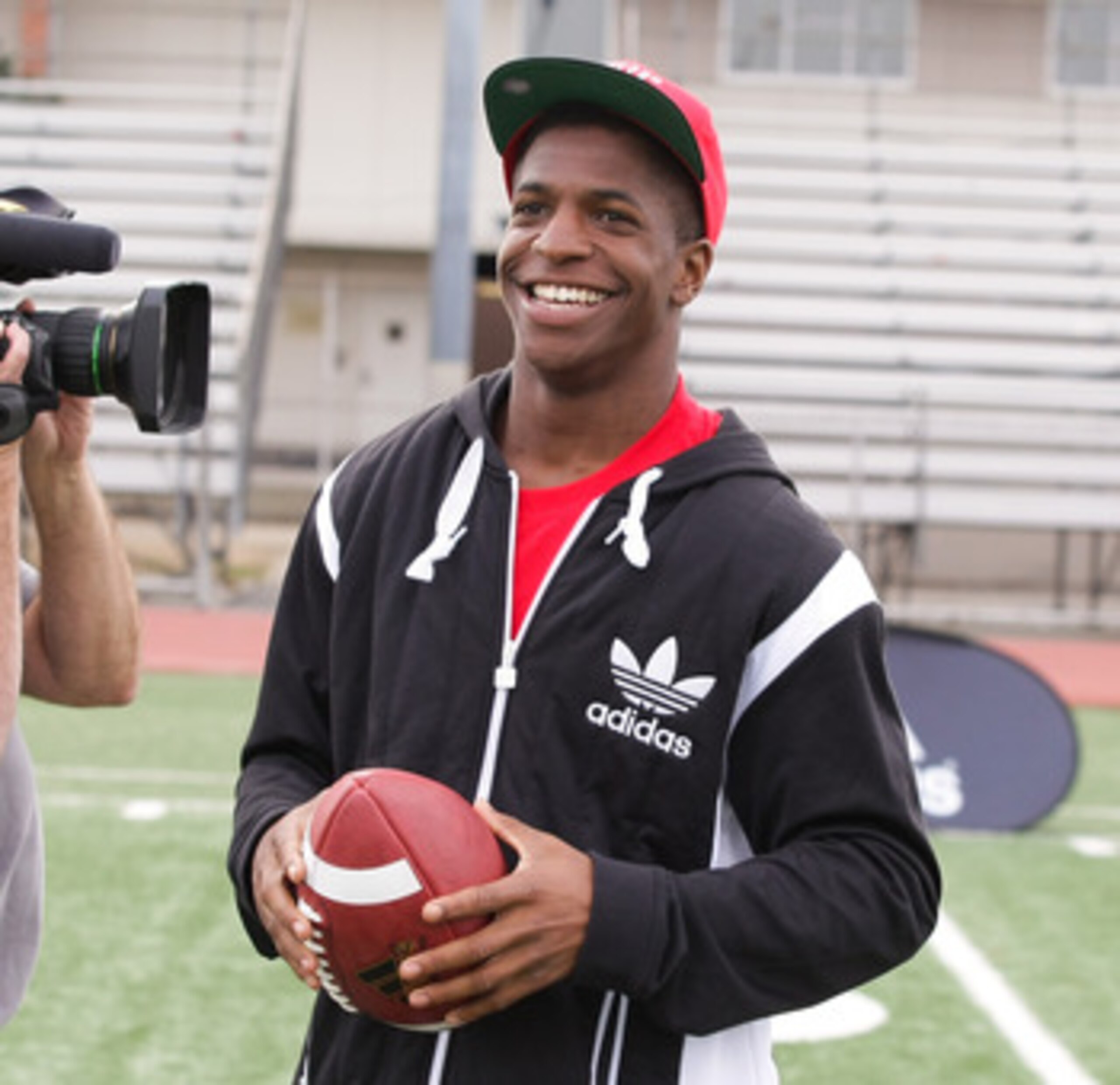 LOS ANGELES, CA - MARCH 19: adidas and Titus Young pop into a football practice in Los Angeles to capture game faces as part of the adidas Facebook Game Face contest. (Photo by Noel Vasquez/Getty Images for adidas) LOS ANGELES, CA - MARCH 19: adidas and Titus Young pop into a football practice in Los Angeles to capture game faces as part of the adidas Facebook Game Face contest. (Photo by Noel Vasquez/Getty Images for adidas)