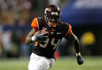ATLANTA - SEPTEMBER 05:  Ryan Williams #34 of the Virginia Tech Hokies against the Alabama Crimson Tide during the Chick-fil-A Kickoff Game at Georgia Dome on September 5, 2009 in Atlanta, Georgia.  (Photo by Kevin C. Cox/Getty Images)