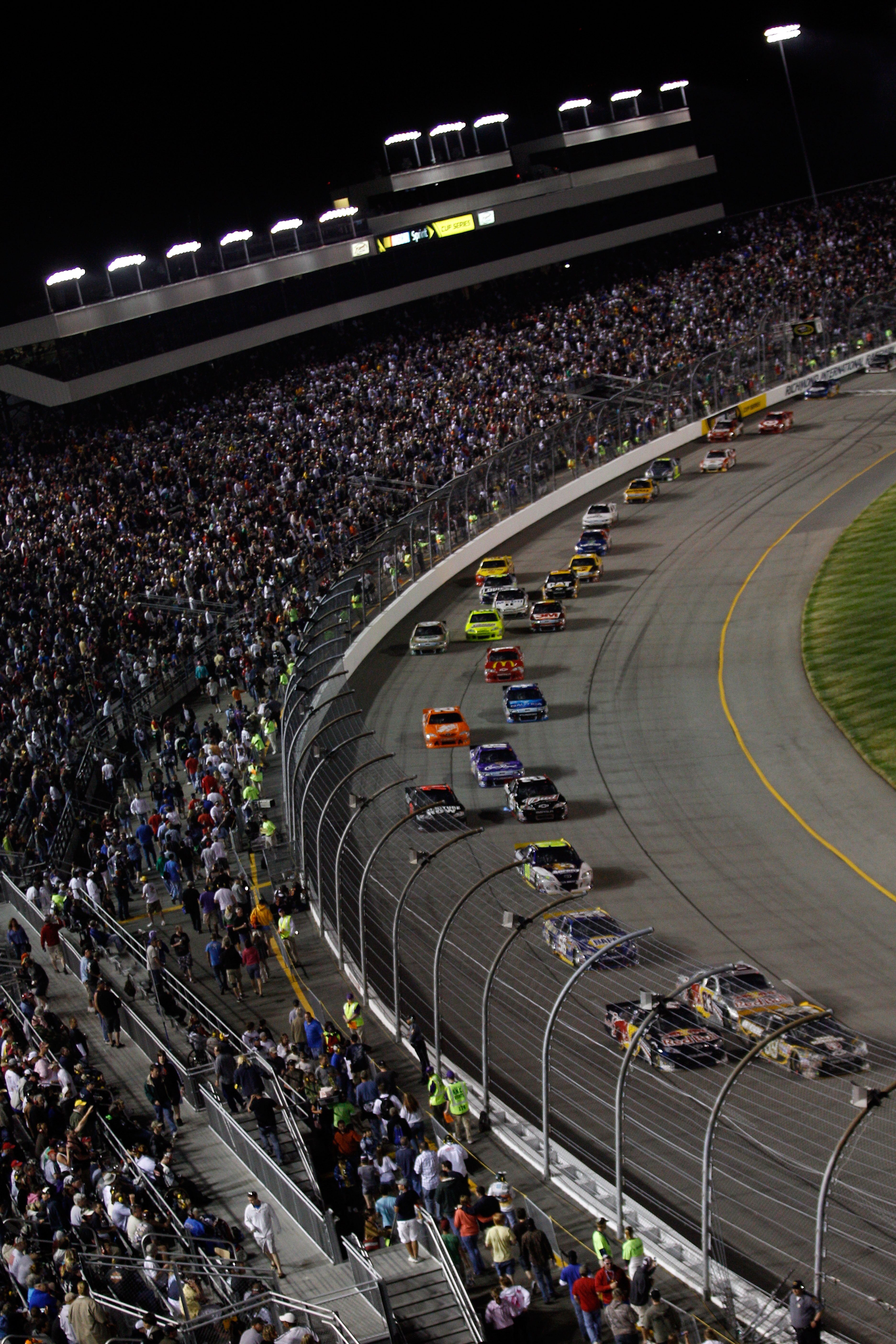 RICHMOND, VA - APRIL 30:  A view of race action during the NASCAR Sprint Cup Series Crown Royal Presents The Matthew & Daniel Hansen 400 at Richmond International Raceway on April 30, 2011 in Richmond, Virginia.  (Photo by Chris Graythen/Getty Images)