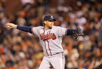 SAN FRANCISCO, CA - APRIL 22:  Tommy Hanson #48 of the Atlanta Braves in action against the San Francisco Giants at AT&T Park on April 22, 2011 in San Francisco, California.  (Photo by Ezra Shaw/Getty Images)