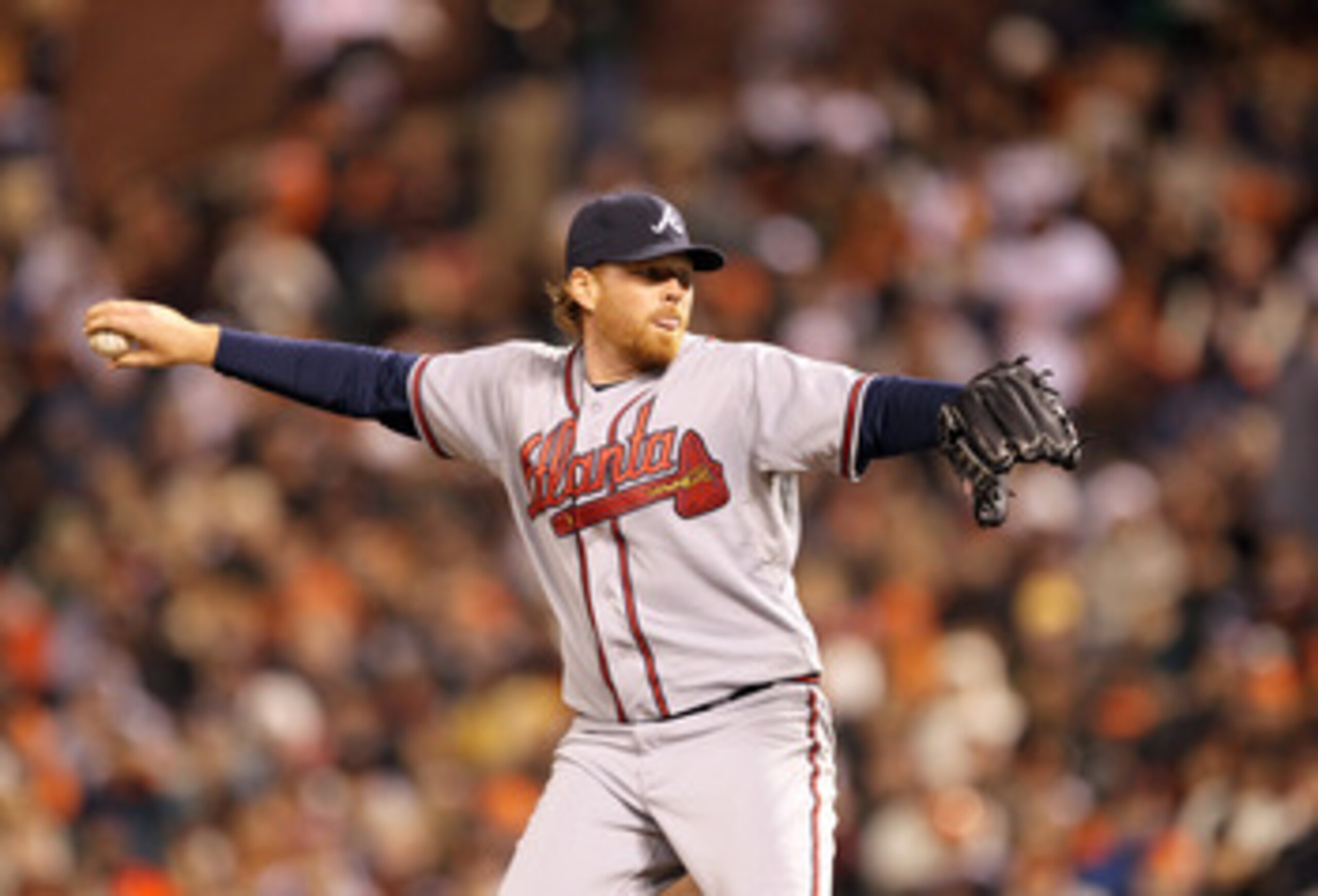 SAN FRANCISCO, CA - APRIL 22:  Tommy Hanson #48 of the Atlanta Braves in action against the San Francisco Giants at AT&T Park on April 22, 2011 in San Francisco, California.  (Photo by Ezra Shaw/Getty Images)