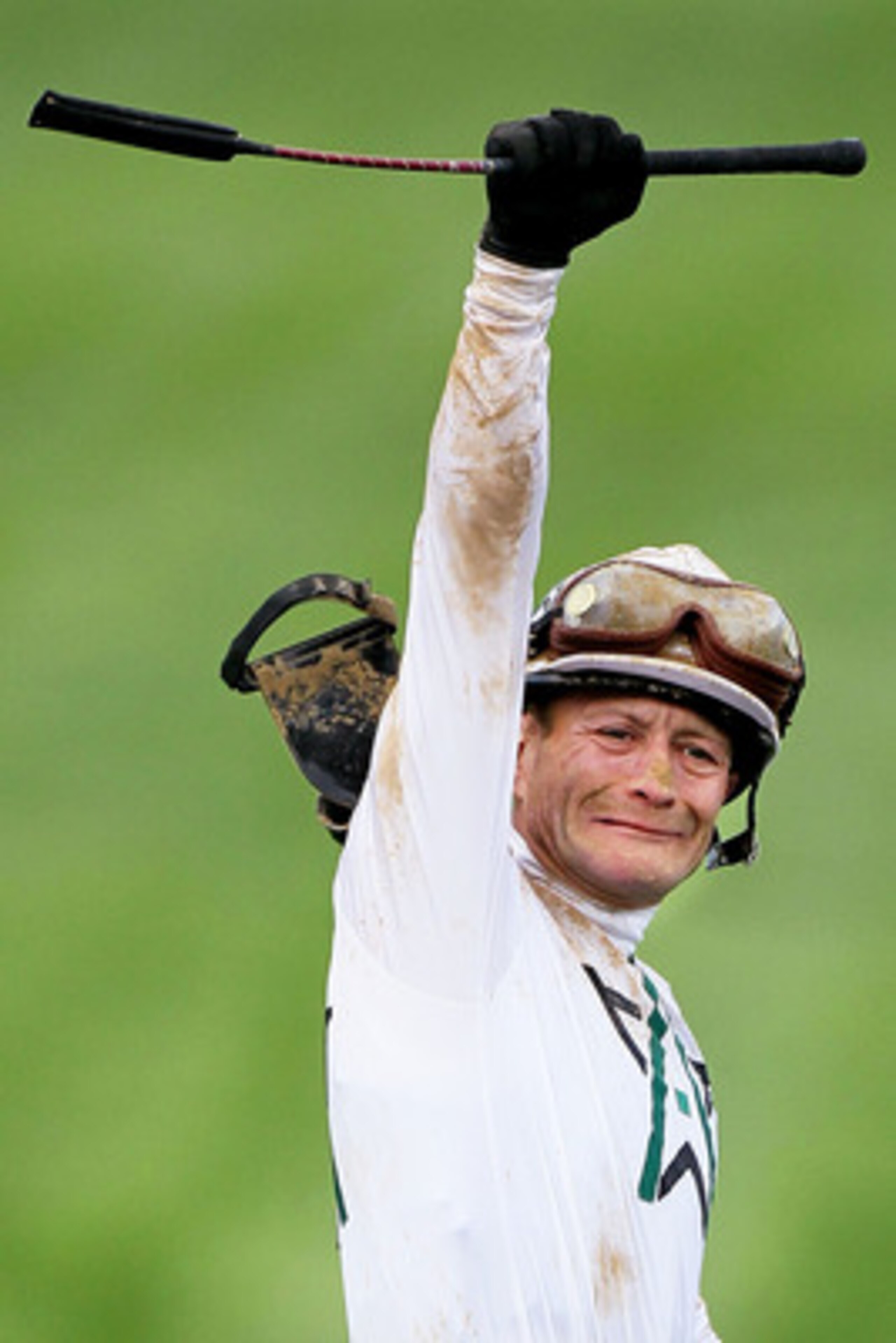LOUISVILLE, KY - MAY 01:  Calvin Borel atop Super Saver celebrates winning the 136th running of the Kentucky Derby on May 1, 2010 in Louisville, Kentucky.  (Photo by Andy Lyons/Getty Images)