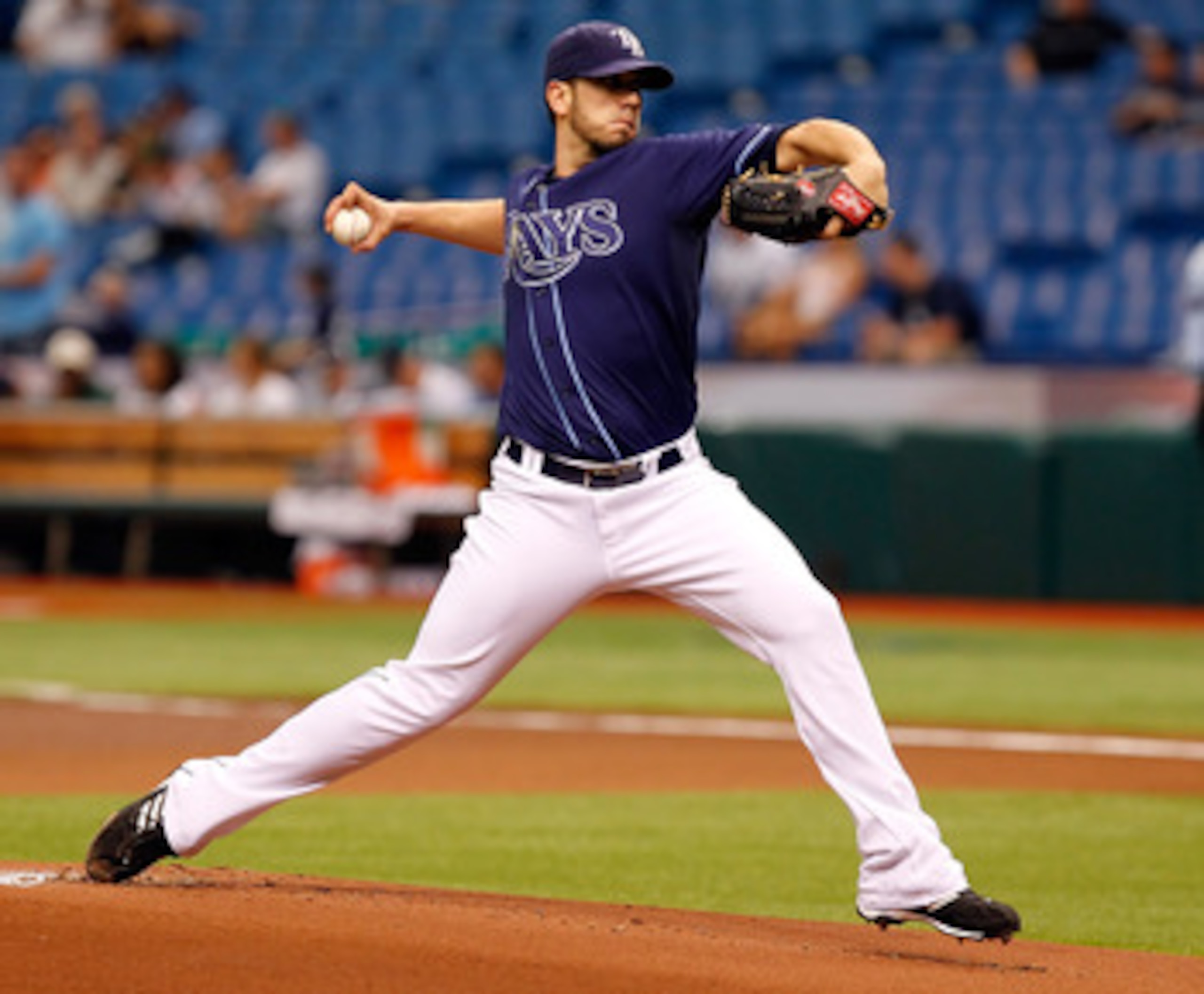 ST PETERSBURG, FL - APRIL 30:  :  Pitcher James Shields #33 of the Tampa Bay Rays pitches against the Los Angeles Angels of Anaheim during the game at Tropicana Field on April 30, 2011 in St. Petersburg, Florida.  (Photo by J. Meric/Getty Images)