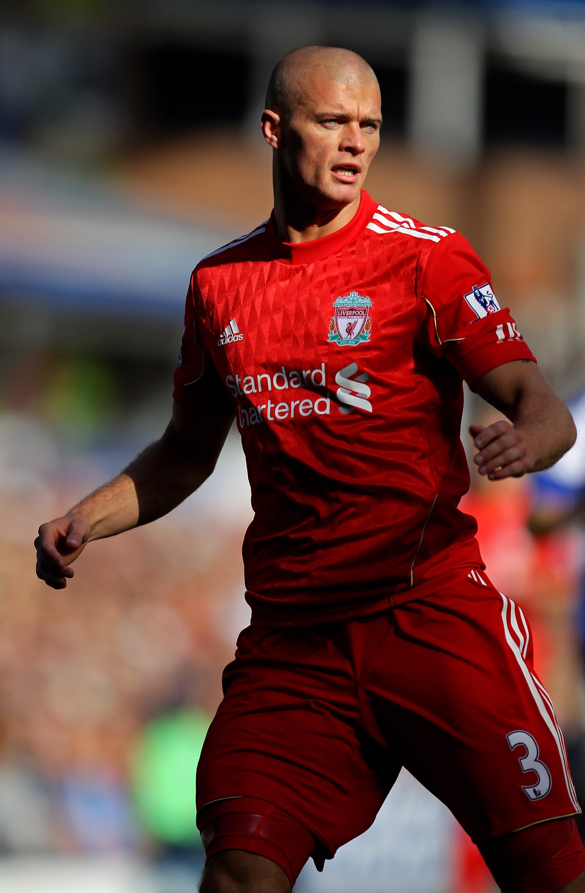 BIRMINGHAM, ENGLAND - SEPTEMBER 12:  Paul Konchesky of Liverpool in action during the Barclays Premier League match between Birmingham City and Liverpool at St Andrew's Stadium on September 12, 2010 in Birmingham, England.  (Photo by Alex Livesey/Getty Im