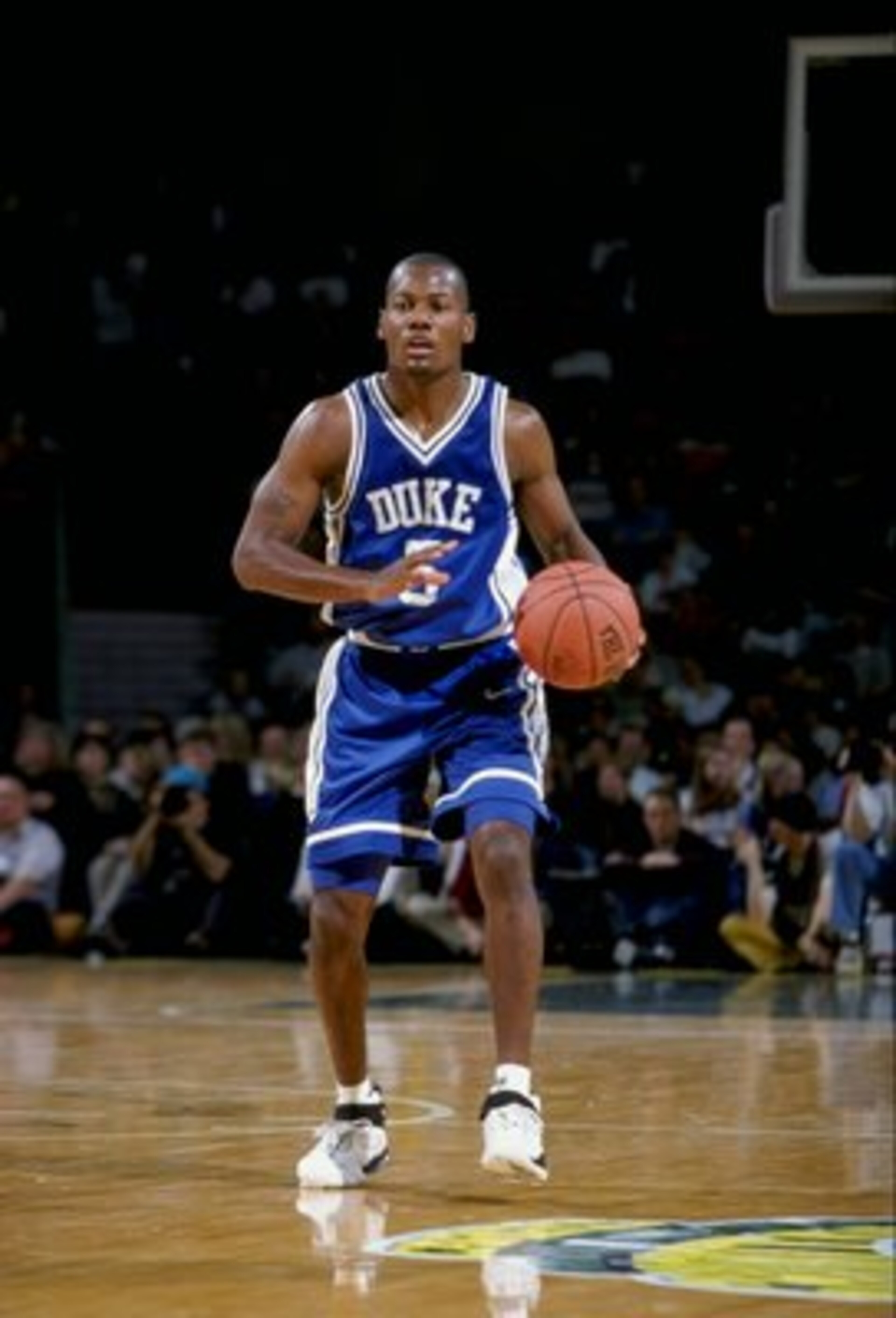 25 Nov 1998: William Avery #5 of the Duke Blue Devils in action during the Carrs Great Alaska Shootout Game against the Notre Dame Fighting Irish at the Sullivan Arena in Anchorage, Alaska. Duke defeated Notre Dame 111-82. Mandatory Credit: Todd Warshaw 25 Nov 1998: William Avery #5 of the Duke Blue Devils in action during the Carrs Great Alaska Shootout Game against the Notre Dame Fighting Irish at the Sullivan Arena in Anchorage, Alaska. Duke defeated Notre Dame 111-82. Mandatory Credit: Todd Warshaw